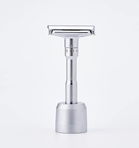 SHAVE FACTORY SHAVE FACTORY Adjustable Safety Razor, Matte and Base Stand