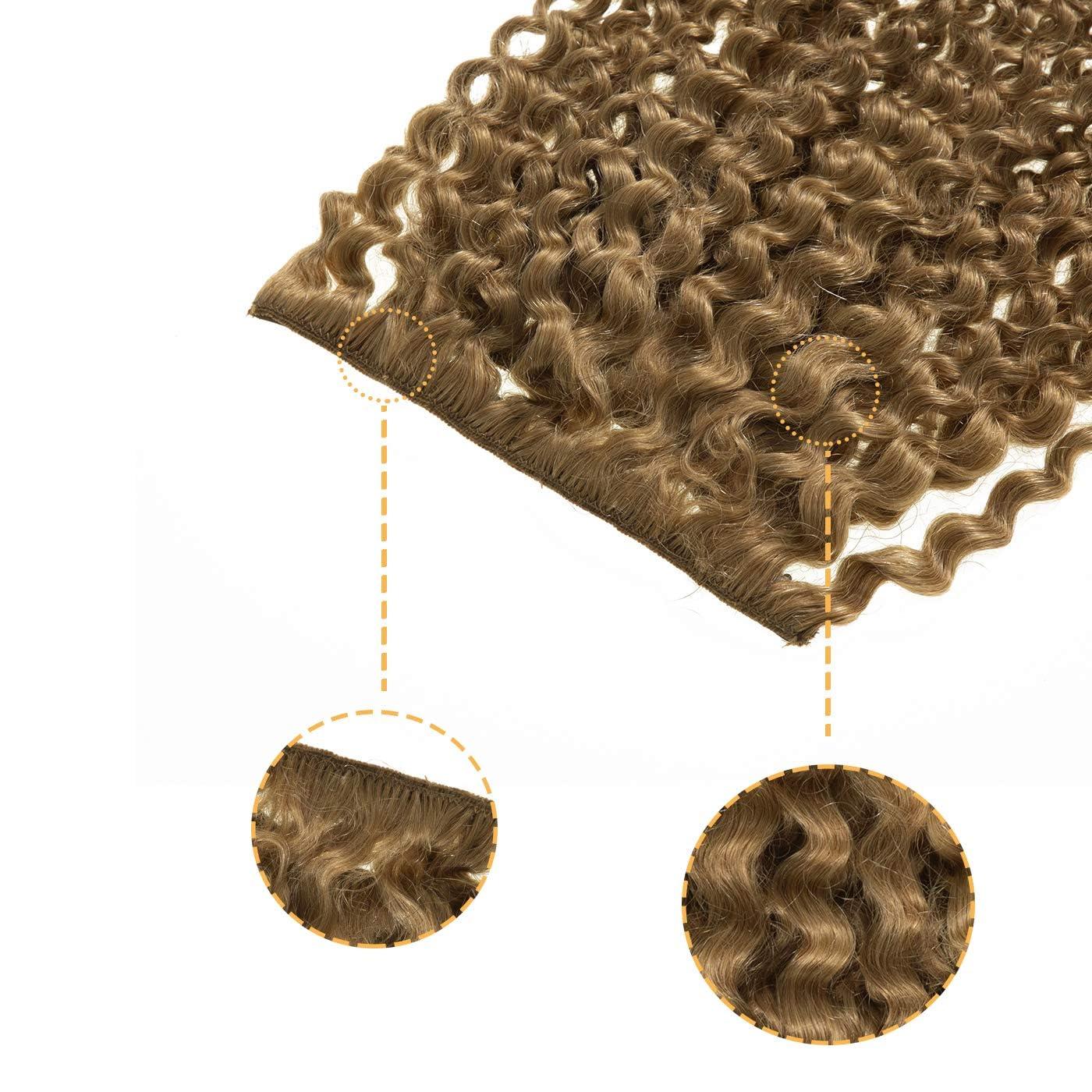 Anrosa Anrosa Clip in Human Hair Extensions Jerry Curly Full Head 3B 3C Curly Clip In Hair Extensions Strawberry Blonde Remy Human Hair Curly Hair Extensions for Black Women 18 Inch 120g 7 Pieces