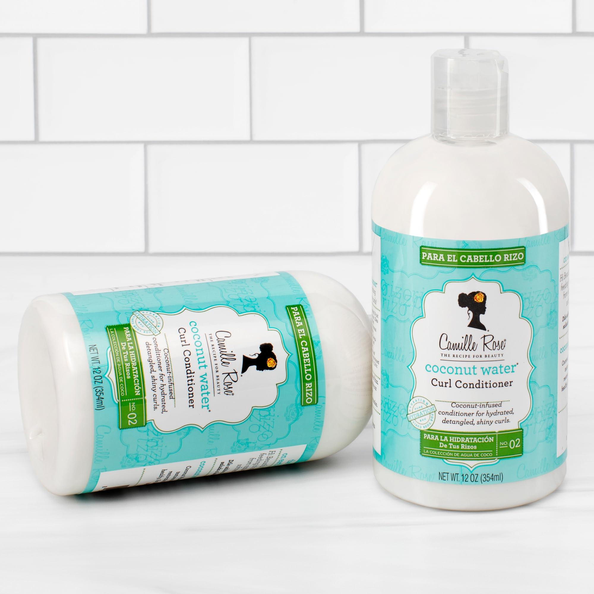 Camille Rose Camille Rose Coconut Water Curl Cleanse, Sulfate Free Hydrating Shampoo, with Coconut, Castor, and Rosemary Oils, for Soft Bouncy Curls, 12 oz