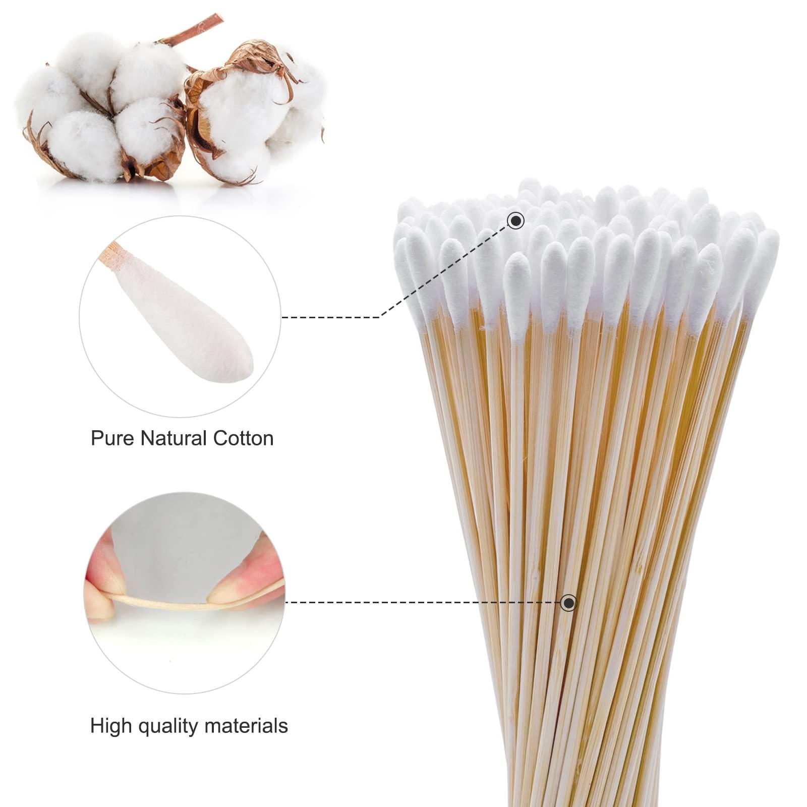 Garrelett 1200 PCS 6 Inches Long Cotton Swabs with Storage Case, Include 600 PCS Round & 600 PCS Pointed