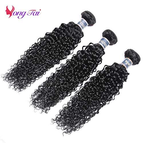 Yuyongtai Brazilian Virgin Curly Weave Hair 3 Bundles (18 20 22 inch, 1 B) 8A 100% Unprocessed Virgin Brazilian Kinky Curly Human Hair Weave Extensions