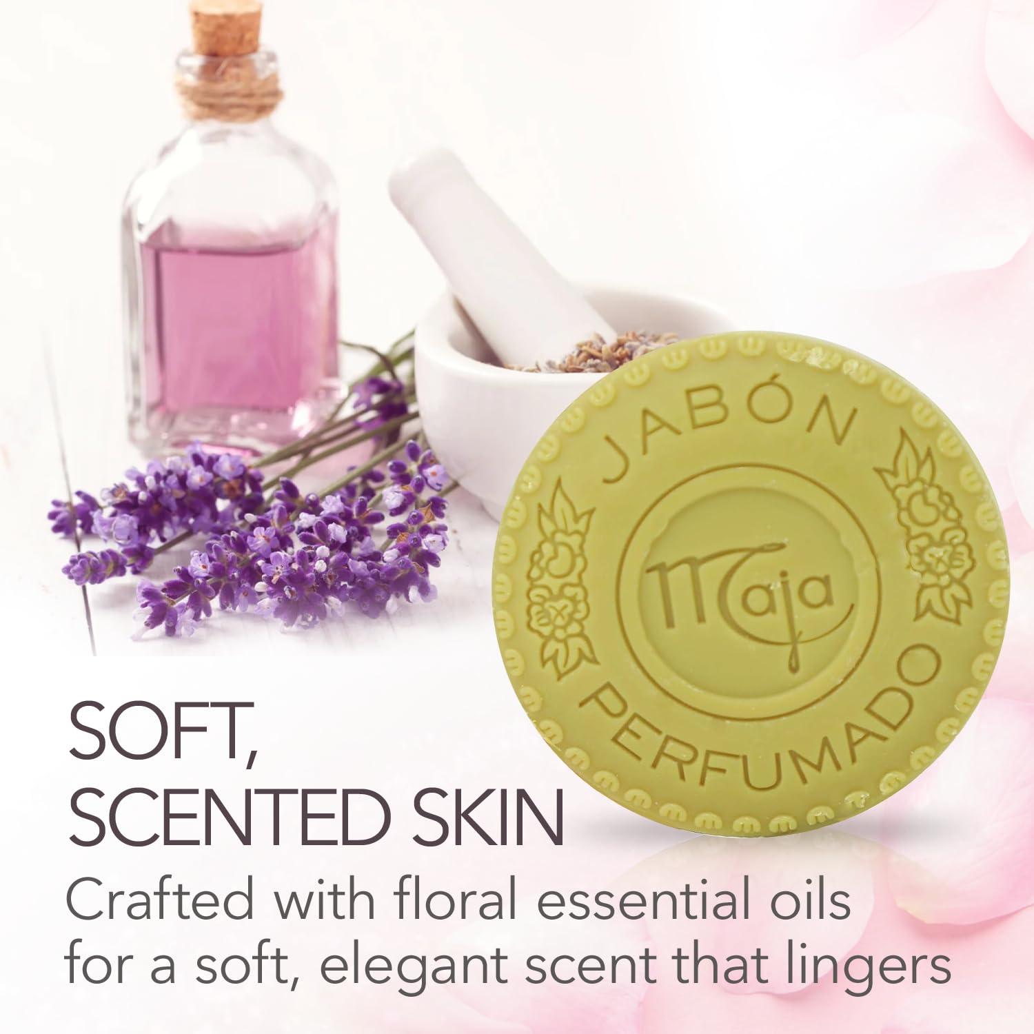 Maja Maja, Classic Soap Perfumed Soap Round and Luxurious Round Soap to Clean and Moisturize your skin Leaves Skin Beautifully Scented and Soft 3Pack of 3.5 Oz Bar Soaps, Rose, 3 Count, (Pack of 3)