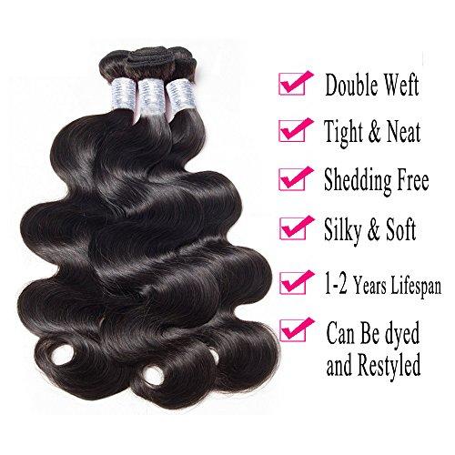 Forawme Forawme Unprocessed Body Wavy Brazilian Hair Weaves 3 Bundles 20 Inch Human Hair Weft Soft Hair Extensions Free Shedding