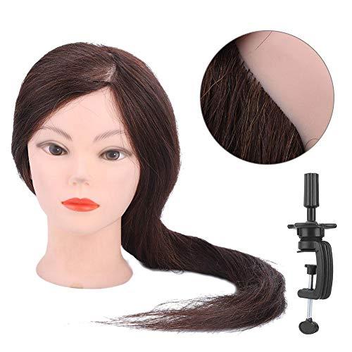 Focket Manikin Head Hair Practice Hair Doll,20Inch Human Hair Dummy Doll Head Human Hair Hairdressing Training Head Model For Hairdresser, Hair Stylist,Barber Shop Practice Hair Cutting