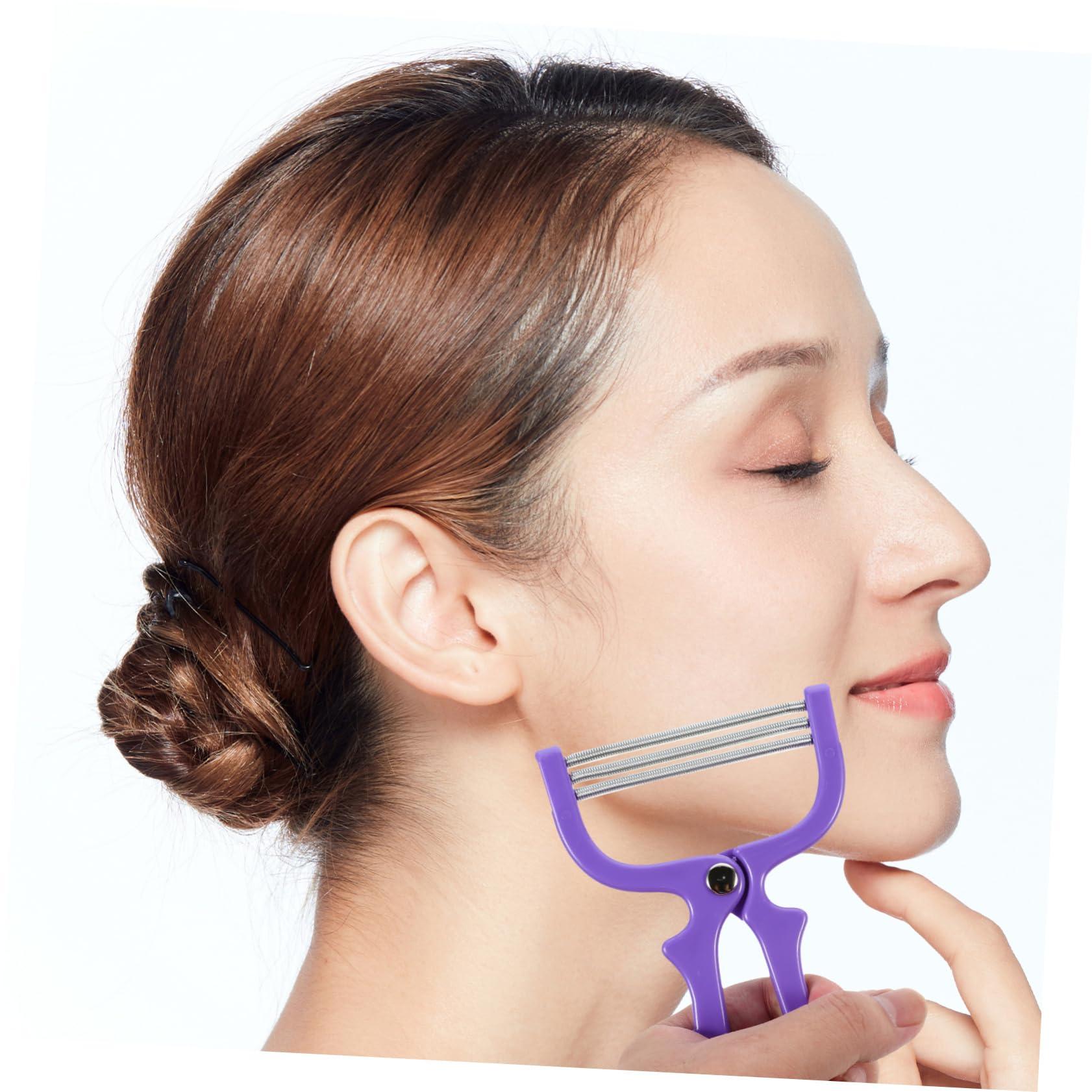 Ipetboom Ipetboom 2pcs Facial Hair Remover Hair Remover Tool Manual Hair Remover Eyebrow Threading Tool Face Shaver Manual Face Hair Removers Threaders Facial Hair Trimmer Beard Trimmers Purple Abs