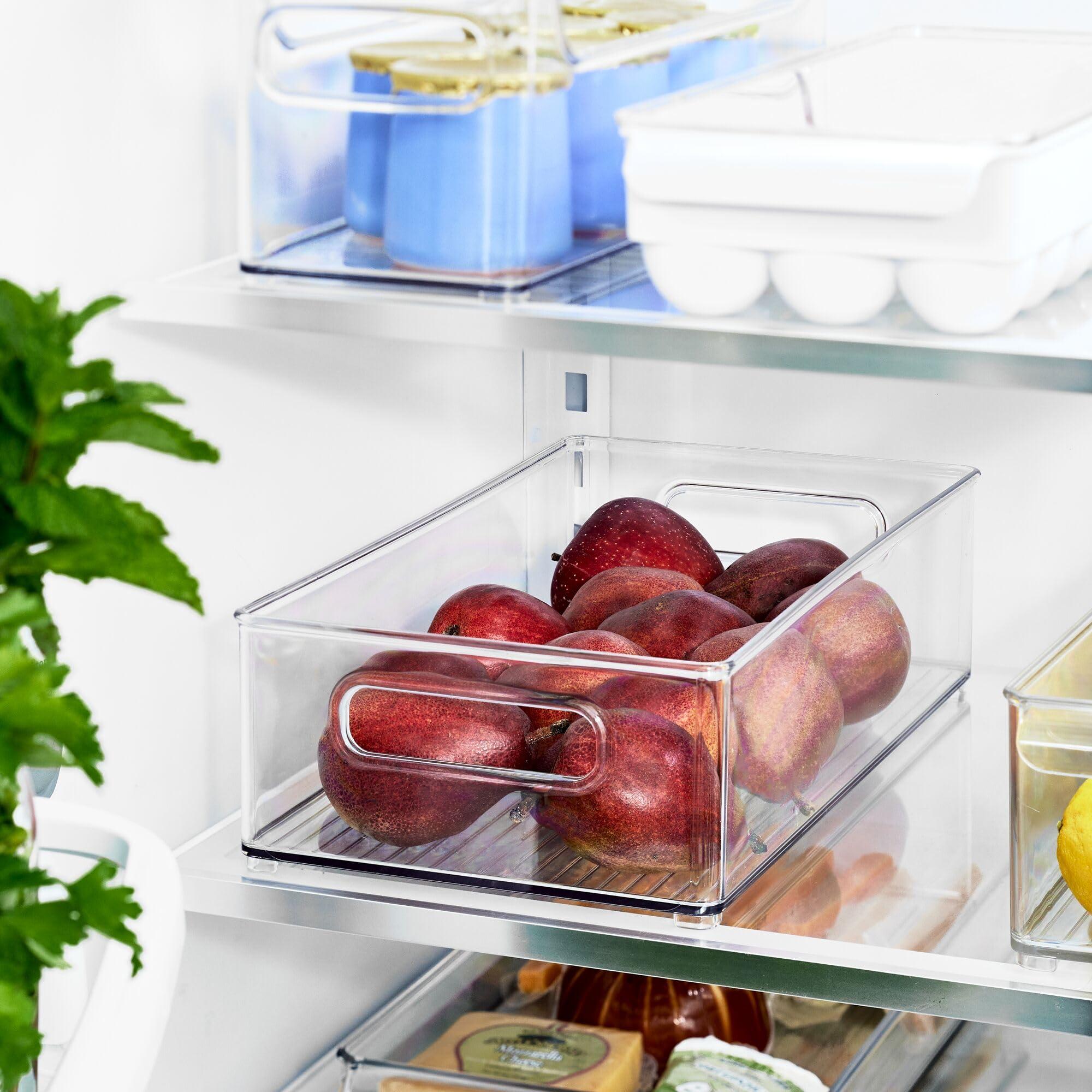 iDesign iDesign Stackable Bathroom Storage Bin with Handles for Makeup and Accessories, Clear, Made in USA