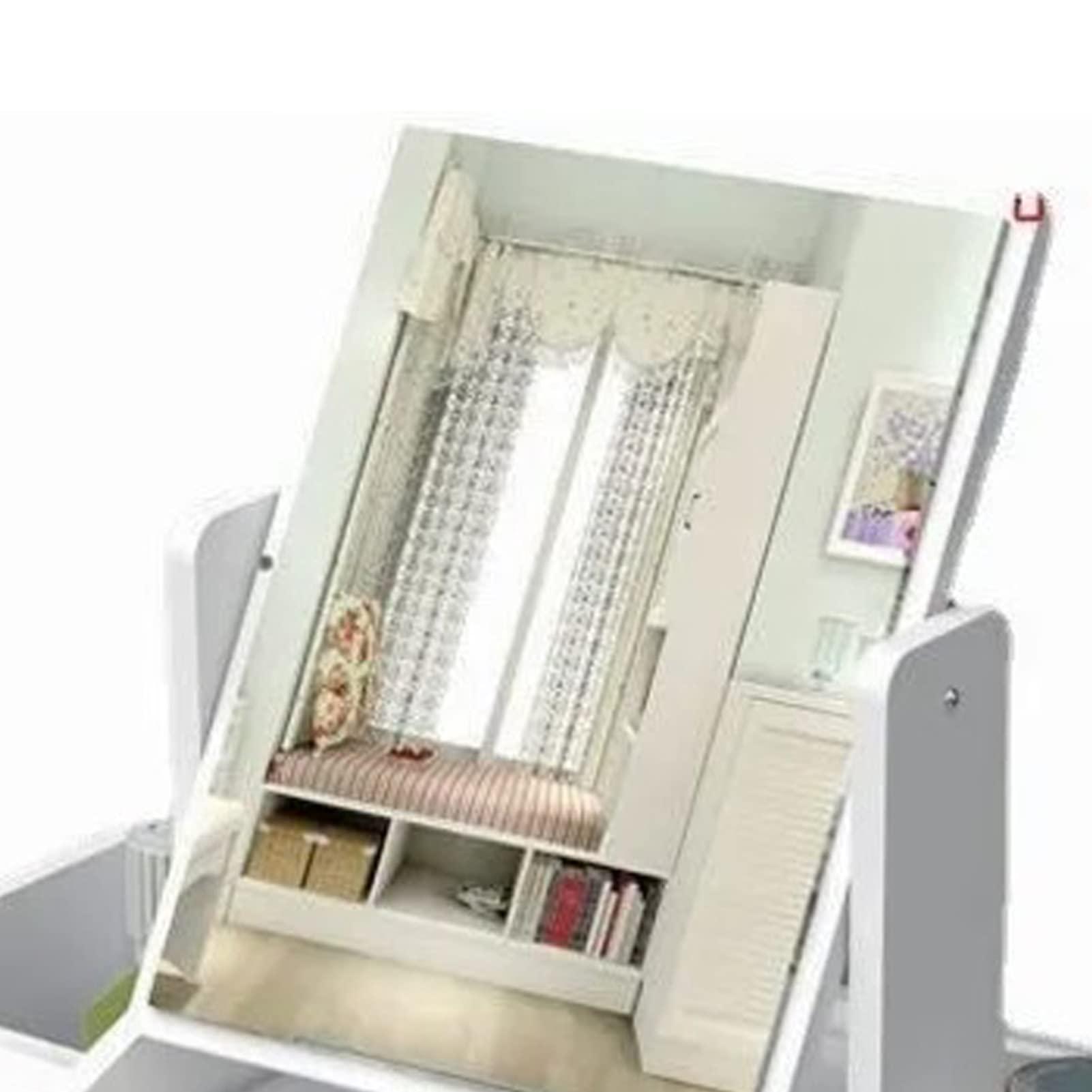 Cyrank Drawer Makeup Organizer for Vanity, Large Capacity Cosmetic Makeup Drawer Organizer White Cosmetic Storage Drawer Desktop Makeup Container with Mirror