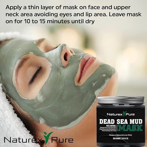 Naturex Pure Naturex Pure Dead Sea Mud Mask – Luxurious Mud Masks for Women and Men – Advanced All-Natural Dead Sea Mud Mask for Blackheads, Whiteheads, Hyperpigmentation, Acne – 8.8fl oz
