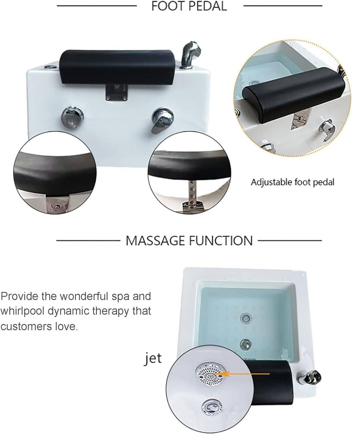 WLYPE Portable Pedicure Foot Spa Bathtub - Relaxing Feet Spa Tub Shower Wash & Massage - with Heat and Massage - Home Foot Spa Pedicure Bowl Foot Bucket Tub(A)