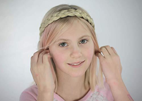 GoBraid USA Braided Headband Braid GoBraid Blond Brunette Black Dark Ginger Red Adjustable Fake Long and Short Hair Piece Extension Fast Easy Natural Look Wedding (8 - Highlighted Blond Dutch GoBraid)