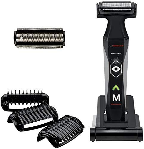 MANGROOMER MANGROOMER 2.0 Professional Body Groomer, Ball Groomer & Body Trimmer With Propivot Flexing Head, 3 trimmer Combs, Wet/ Dry & A Free Bonus Foil!