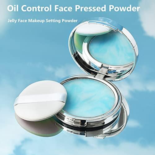 MMCute Oil Control Face Pressed Powder, Jelly Pressed Powder Face Makeup Setting Powder, Powder Free Delicate and Skin-friendly, Flawless Matte Long Lasting Finishing Lightweight Waterproof Face Cosmetics