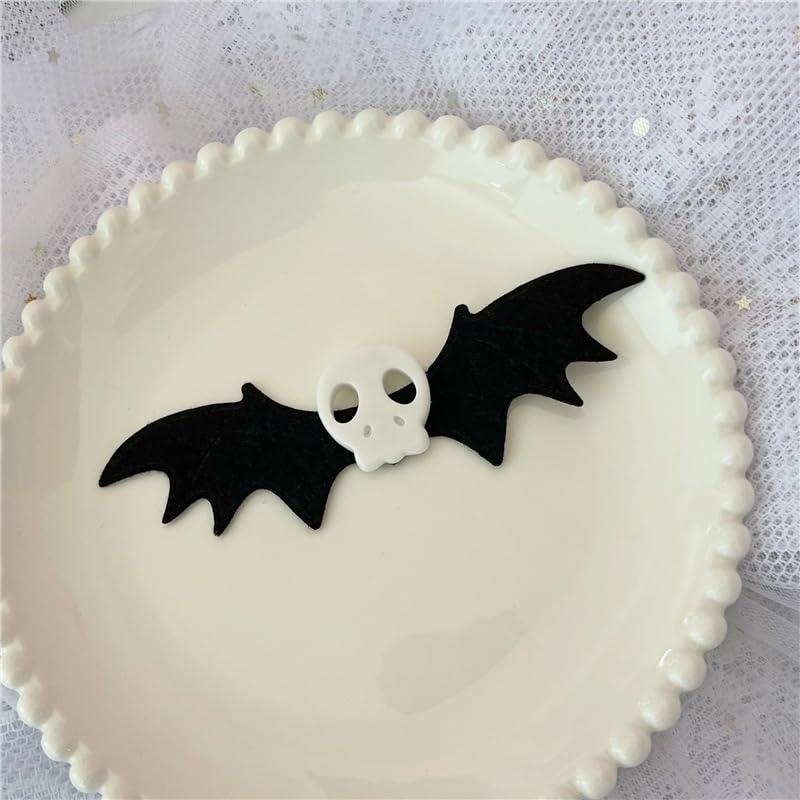 BBTDIN Halloween Skull Clip Bat Wing Halloween Punk Goth Bow Halloween Skeleton Bat Wings Clips BHWH40 (A3)