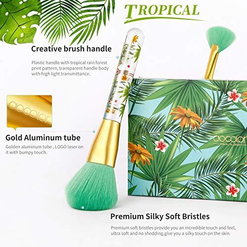 Docolor Docolor Makeup Brushes Professional 14Pcs Tropical Makeup Brush Set Premium Gift Synthetic Kabuki Foundation Blending Contour Face Powder Mineral Eyeshadow Make Up Brush Set