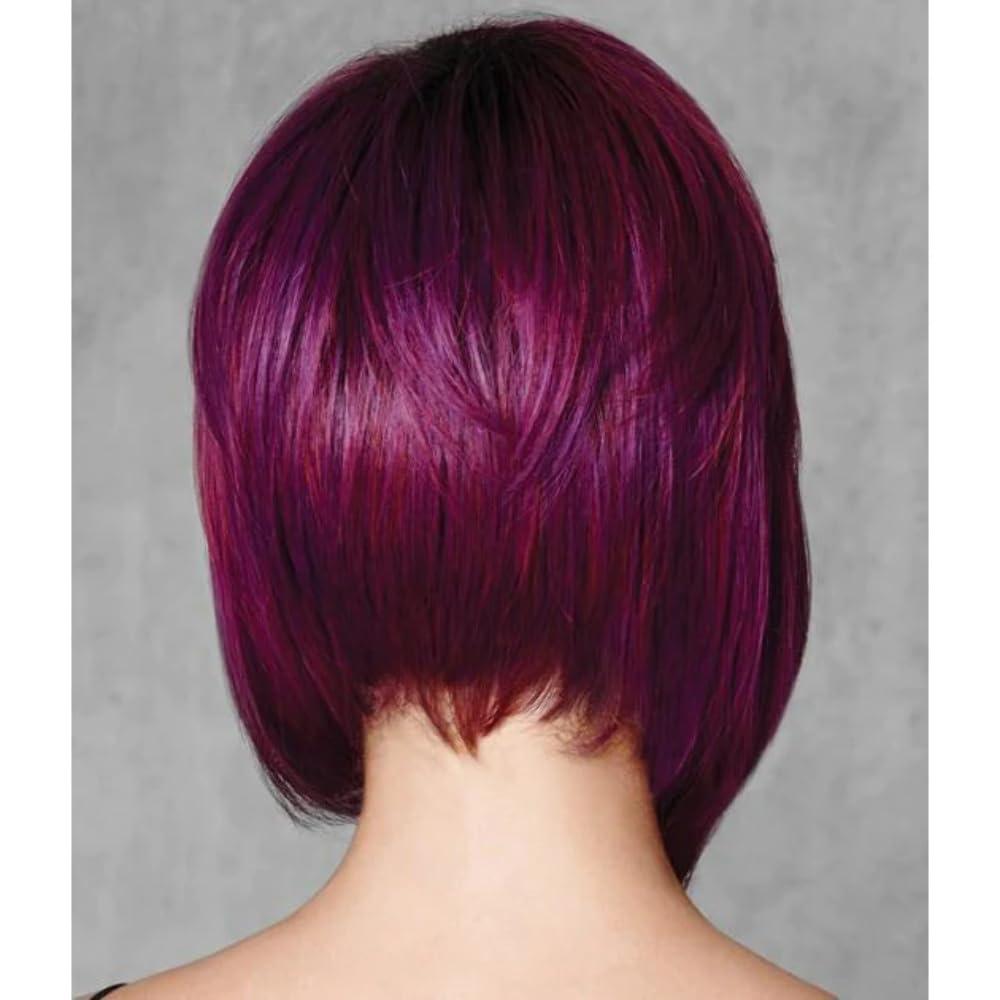 HairDo HairDo Midnight Berry Wig Color Midnight Berry Wigs 12\" Angle Cut Tru2Life Heat Friendly Synthetic Purple Colored Shade Straight Curly Wavy