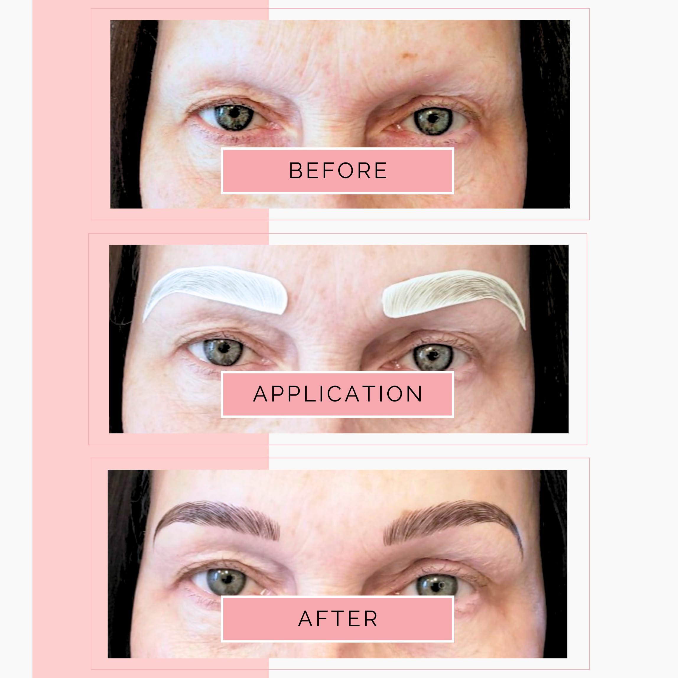 Brows by Bossy 5 Pack Temporary Eyebrow Tattoos Waterproof Eyebrow Stickers, False Tattoos Hair Like Peel Off Instant Transfer Brows For Women And Men | Natural Strokes, Shaping (tapered, medium brown)