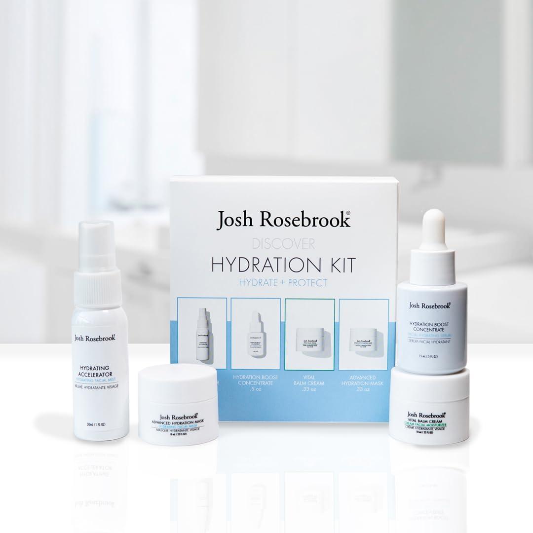 Josh Rosebrook Josh Rosebrook Hydration Kit - Hydrate + Protect - Hydrating Accelerator 30mL, Hydration Boost Concentrate 15mL, Vital Balm Cream 10mL, Advanced Hydration Mask 10mL - Travel Size Skin Care Set