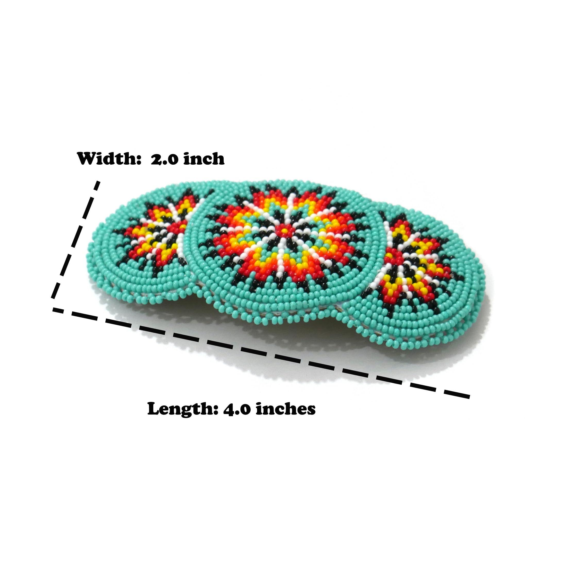 buybeaded Beaded Hair Clips Native American Style Handmade Collection (Turquoise)