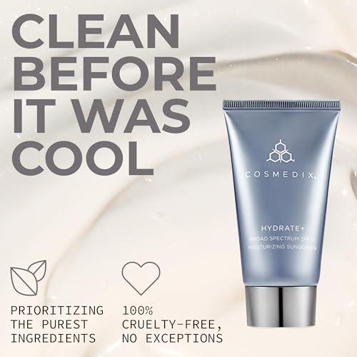 COSMEDIX COSMEDIX Hydrate Plus Sunscreen with Broad Spectrum SPF 17 - Moisturizing Face & Body Sun Screen for Travel & Daily Skin Care - Sunblock for Skin Elasticity, Dewy & Radiant Glow, No White Cast