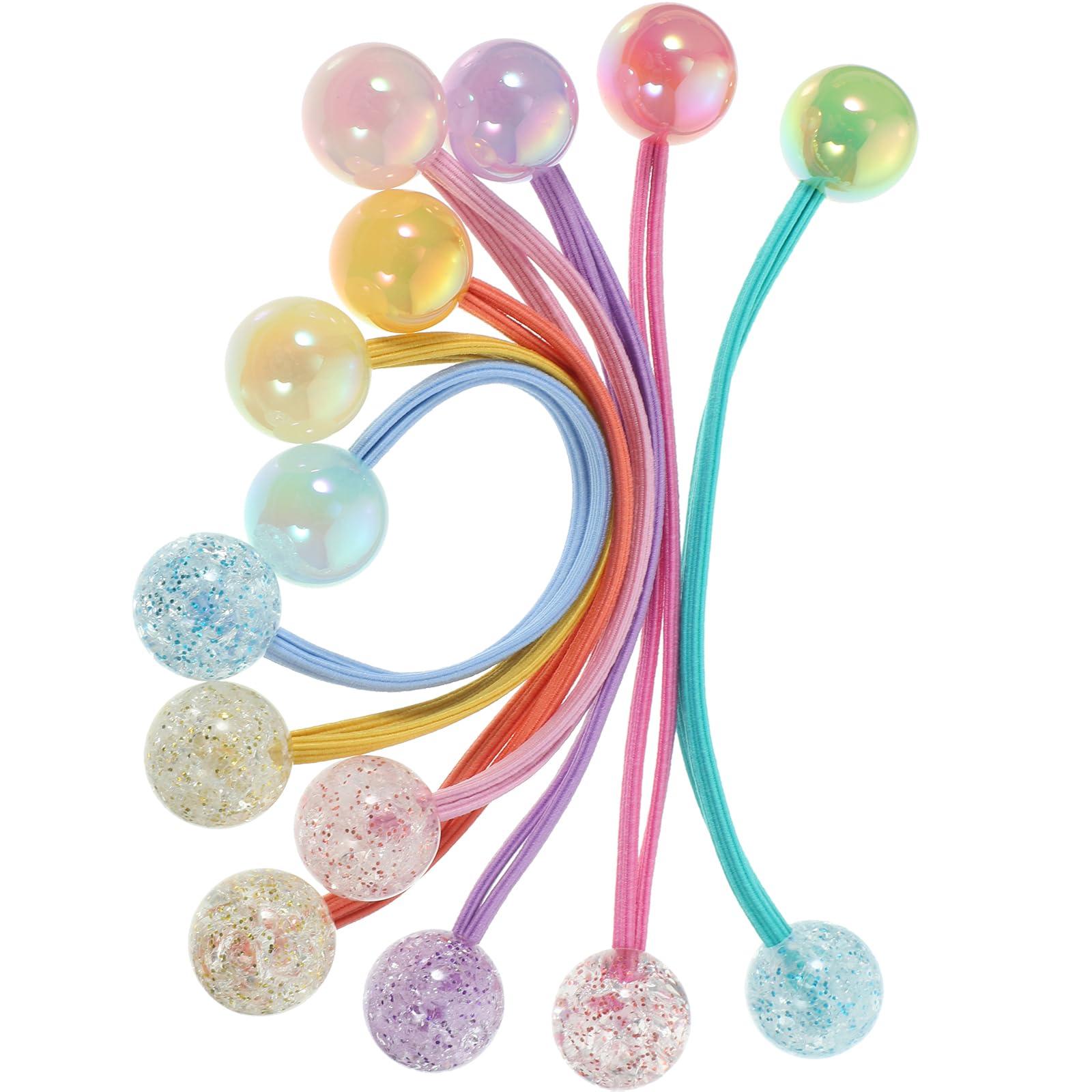 DOITOOL 14PCS Ball Hair Ties, Bubble Ponytail Holders for Kids Girls Children Women Baby Toddlers, Twin Bead Colorful Elastic Hair Accessories, Cute Hair Bands with Balls