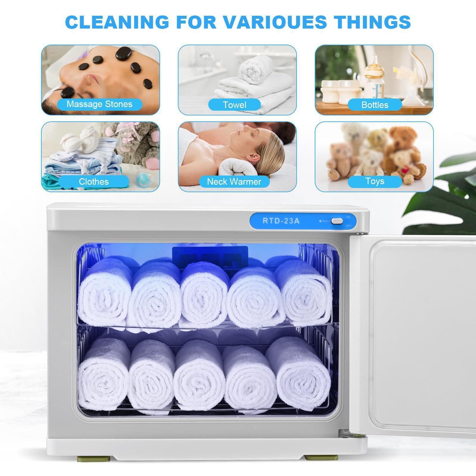 BSKJMMP 23L Hot Towel Warmer Cabinet with LED Light for Bathroom Large Capacity Towel Heater for Hair Salon Beauty SPA Restaurant Home 110V 200W