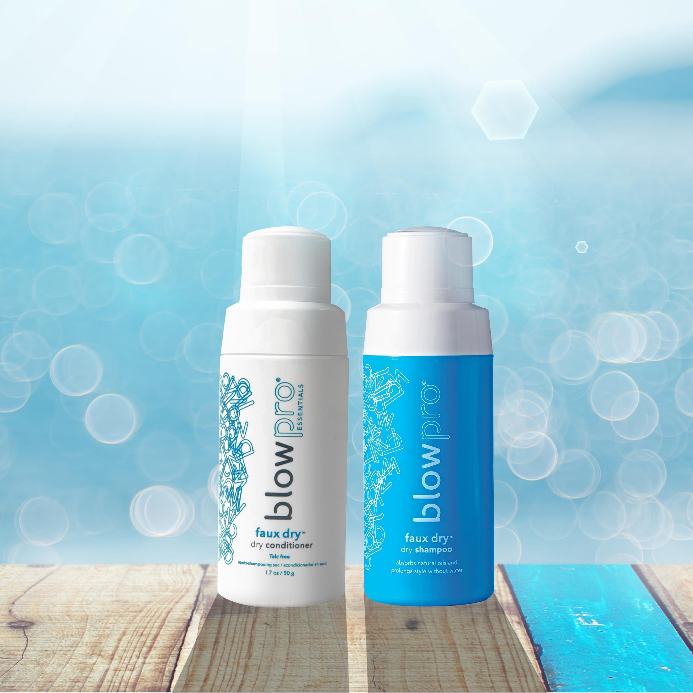 blowpro blowpro Faux Dry Shampoo & Conditioner 1.7oz Travel Kit, Remove Excess Oil & Condition Hair without Water! Precise Applicator \"Pouf\" Technology Dispenser, Quick Hair Style Fix