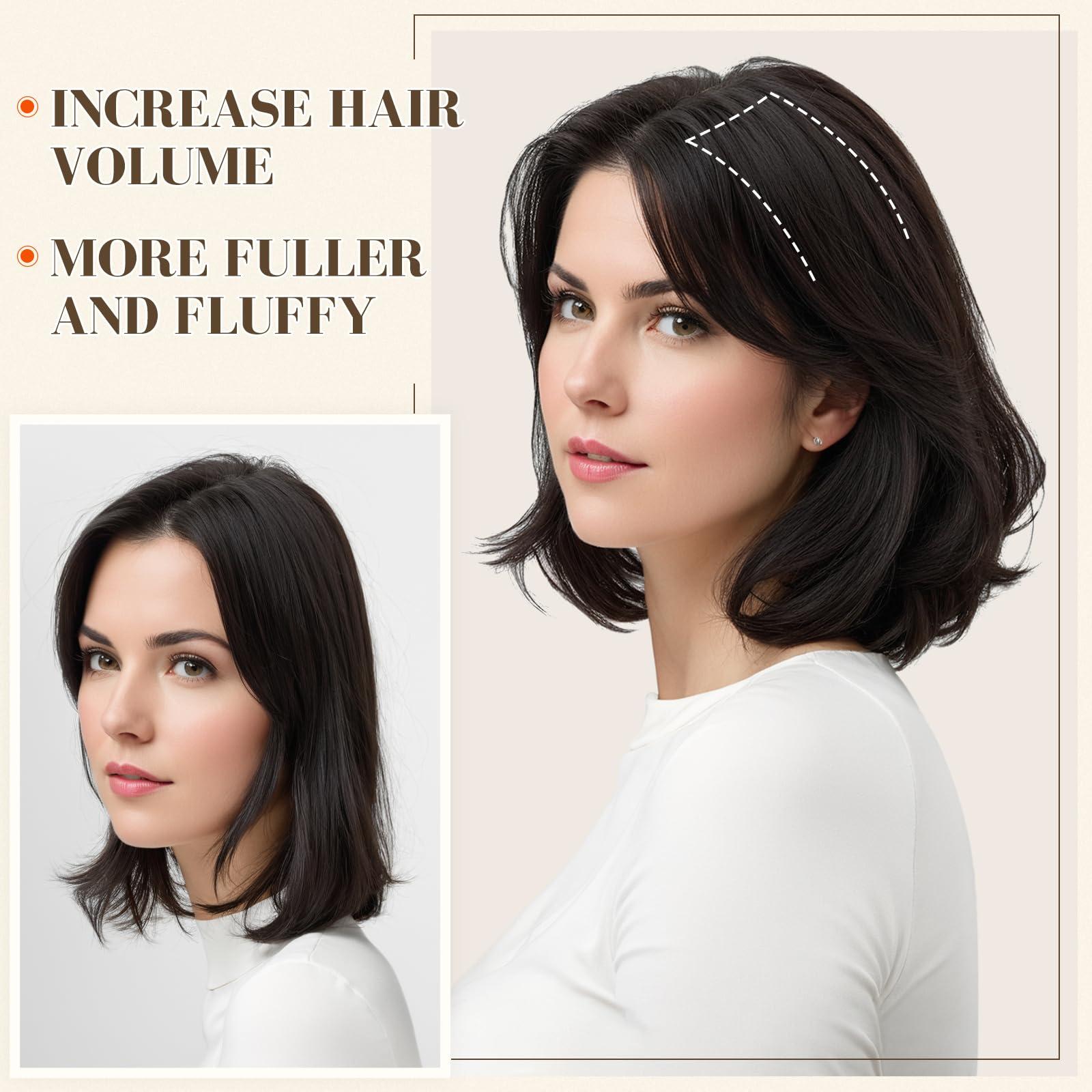 S-noilite S-noilite Hair Extensions for Short Hair Clip in Human Hair 1PCS 2 Clips Clip in Hairpieces Remy Hair For Women with Thinning Hair Add Hair Volume 12g 8Inch-Bleach White
