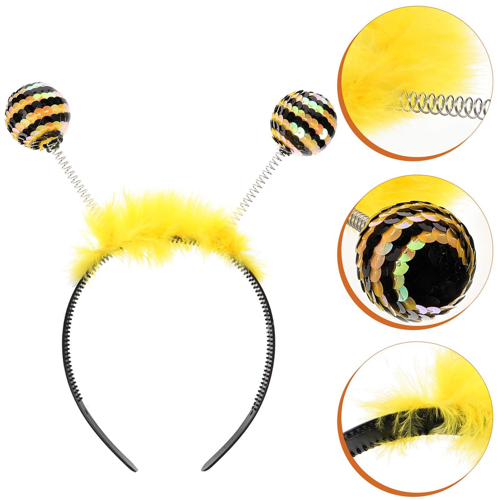 OSALADI OSALADI Hair Ties Halloween Bee Headbands Bee Hair Bands Antenna Headband Hair Bands Bee Tentacle Headbands for Adults Bees