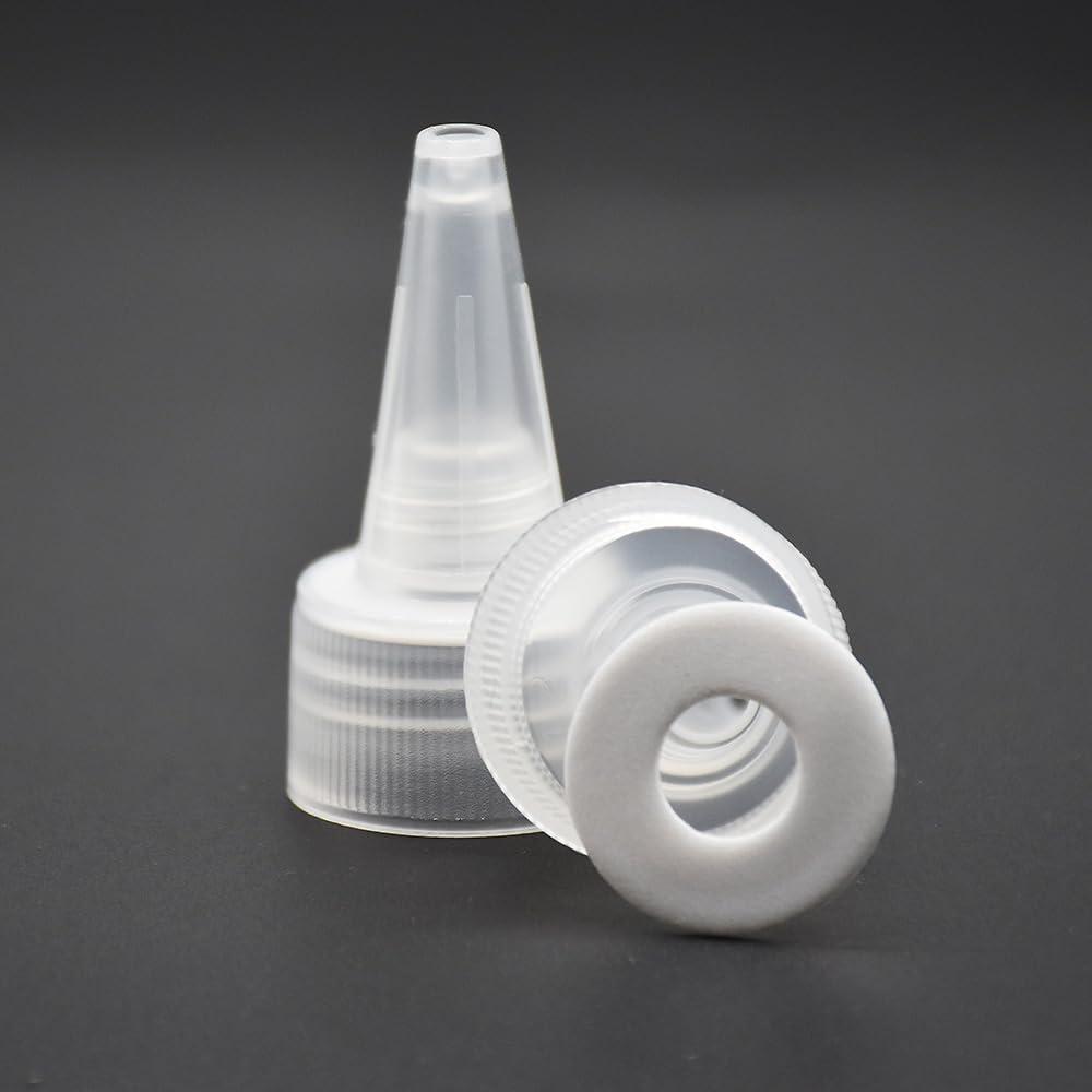 Generic 100pcs/lot 24/410 Clear Long Nozzle Dropper Cap,Cap Twist Off 24mm Use to E Liquid Bottle,Hair Lotions JarHair Gel Water Bottle