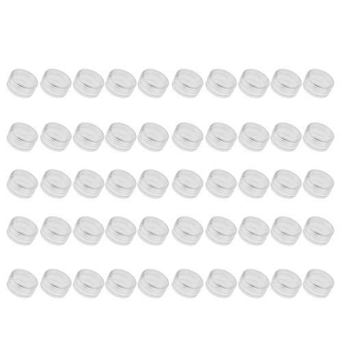 Baoblaze Baoblaze 2/3/5 Gram Jars, 50 pcs, Clear Cosmetic Sample Containers, Round Plastic Pot Jars with Screw Lid, Mini Bottle for Make Up, Lip Palm, Cream, Lotion, 2g