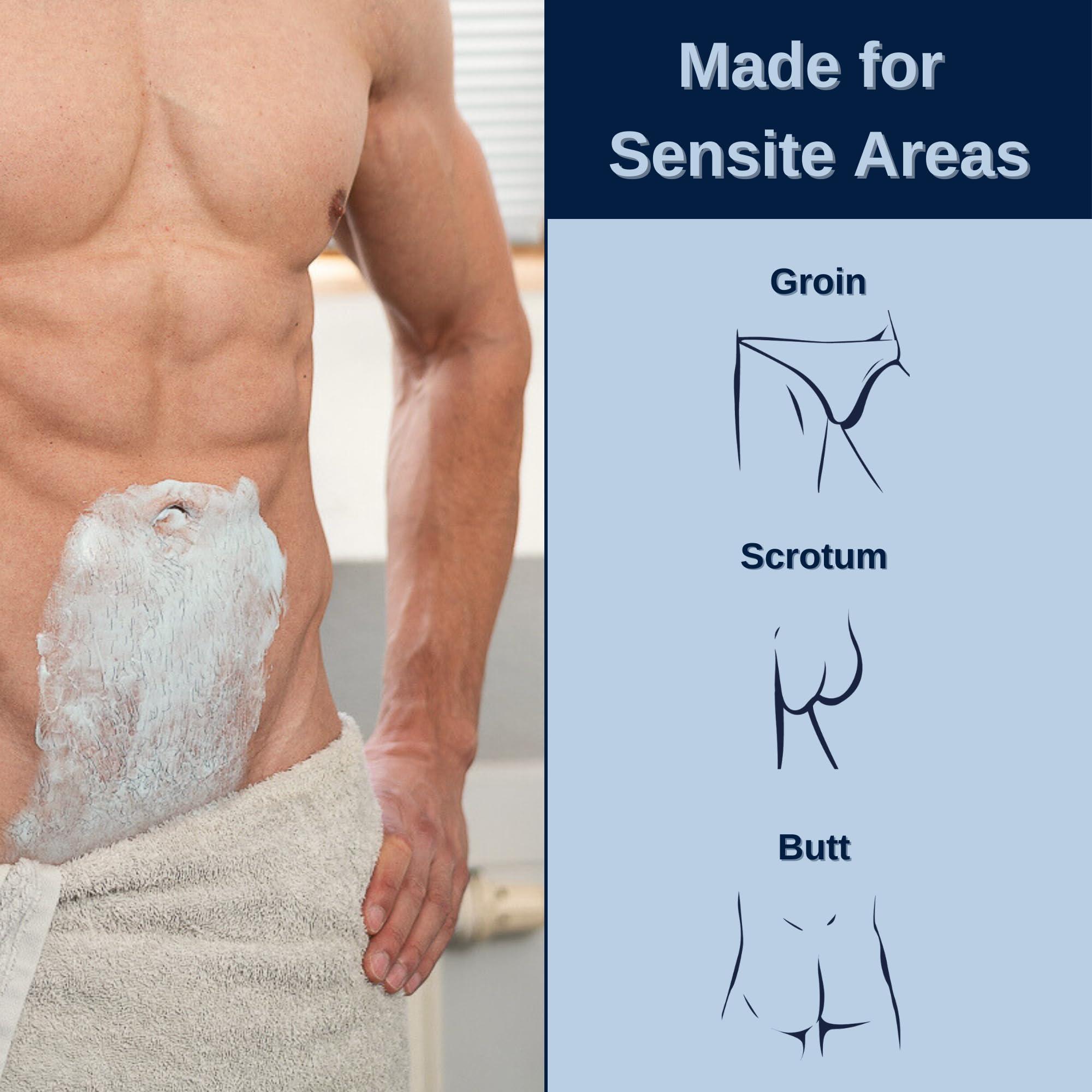 NO HAIR CREW No Hair Crew | Intimate Bundle | Includes Hair Removal Depilatory Cream for Men and Dry & Fresh Body Powder for Sweat and Odor Control