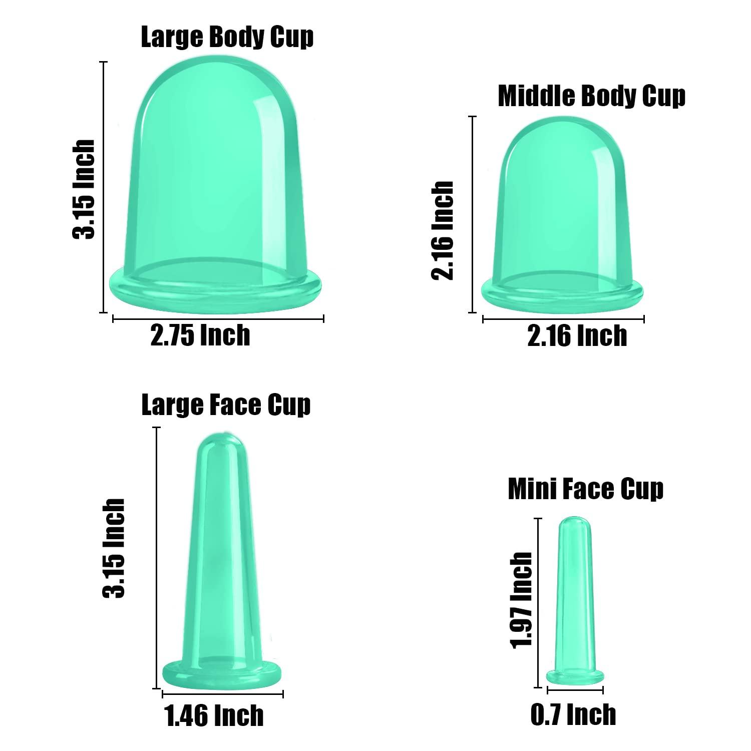 MAFLY Silicone Cupping Therapy Set - Facial Cupping Set - Cellulite Cup -Face and Body Cupping Massager - Vacuum Suction Cups - Cellulite Remover Muscle Relaxation Home Use 7PACK