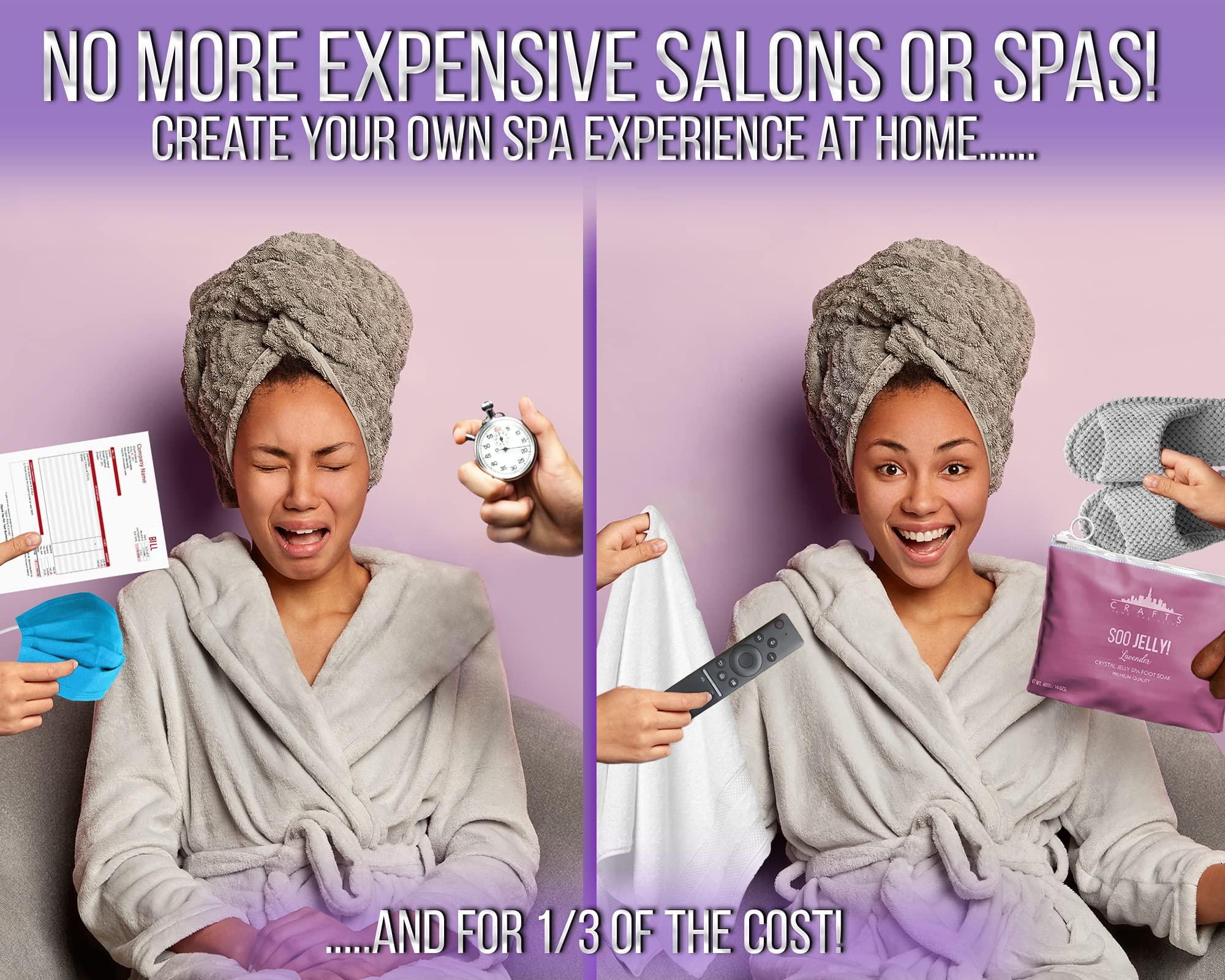 CRAFTS AND THE CITY Crafts And The City SOO Jelly Pedicure Packs - Pedicure Foot Soak For Feet - Moisturizing Jelly Spa Pedi Soak - Foot Spa Bath Soak For Soaking - Pedicure Foot Gel To Relax Sore Feet (Lavender)