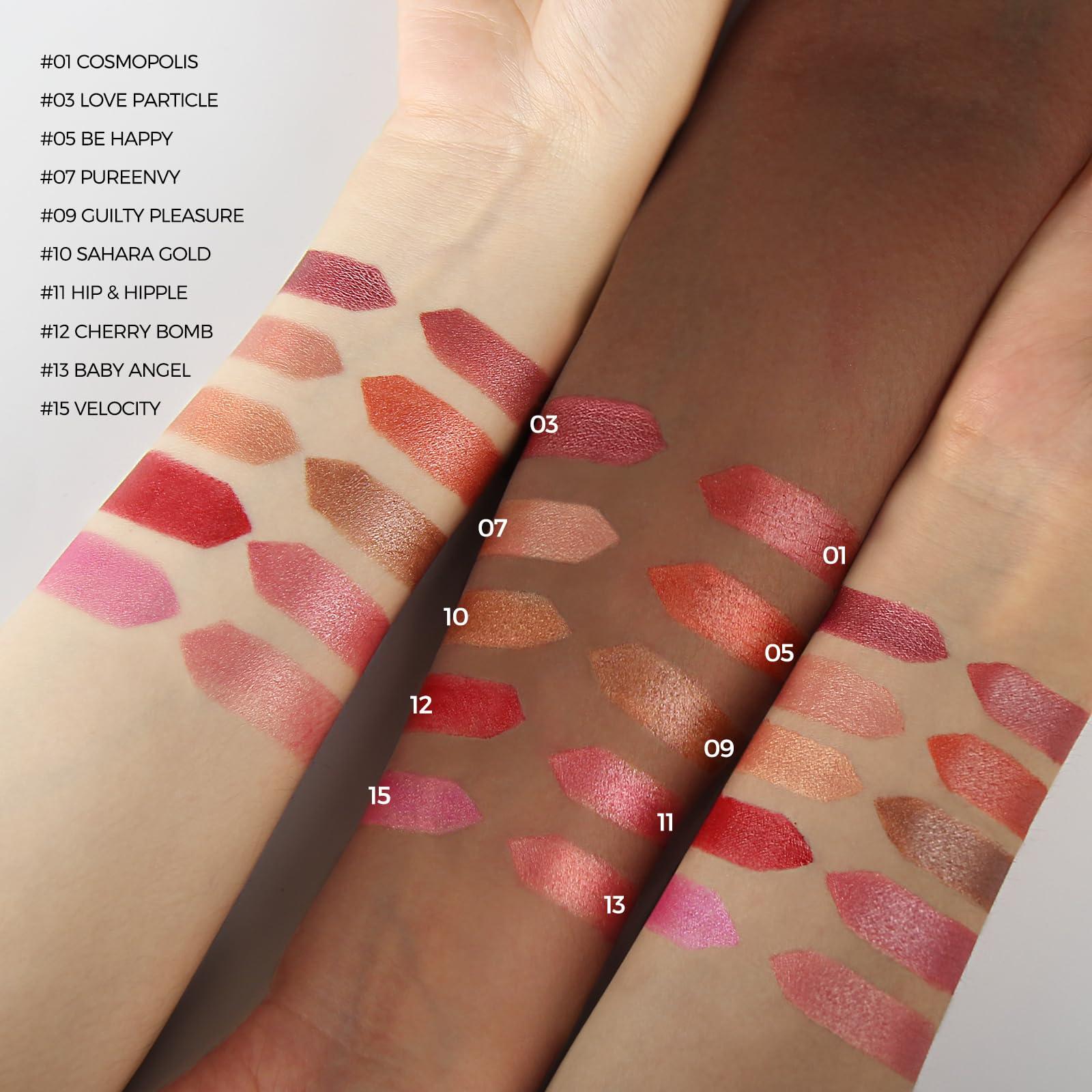 Anglicolor Anglicolor 2pcs Glitter Lipstick High Impact Lipcolor,Red and Pink Lipstick Moisturizing Creamy Formula,Metallic Lipstick For Women For Vegan & Cruelty-Free,Full-Coverage Lip Color