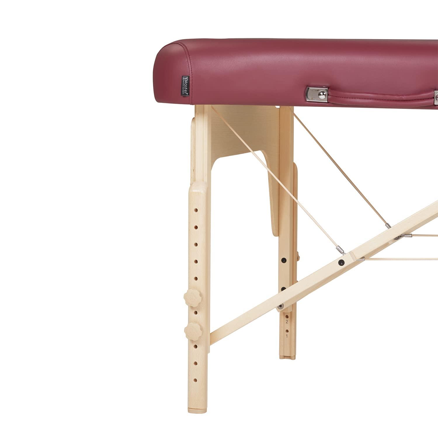 Master Massage Master Massage 30'' Eva Portable Pregnancy Massage Table for Female Clients and Obese Individuals, Spa Salon Facial Bed for Pregnant Women- Multi Functional (Burgundy)