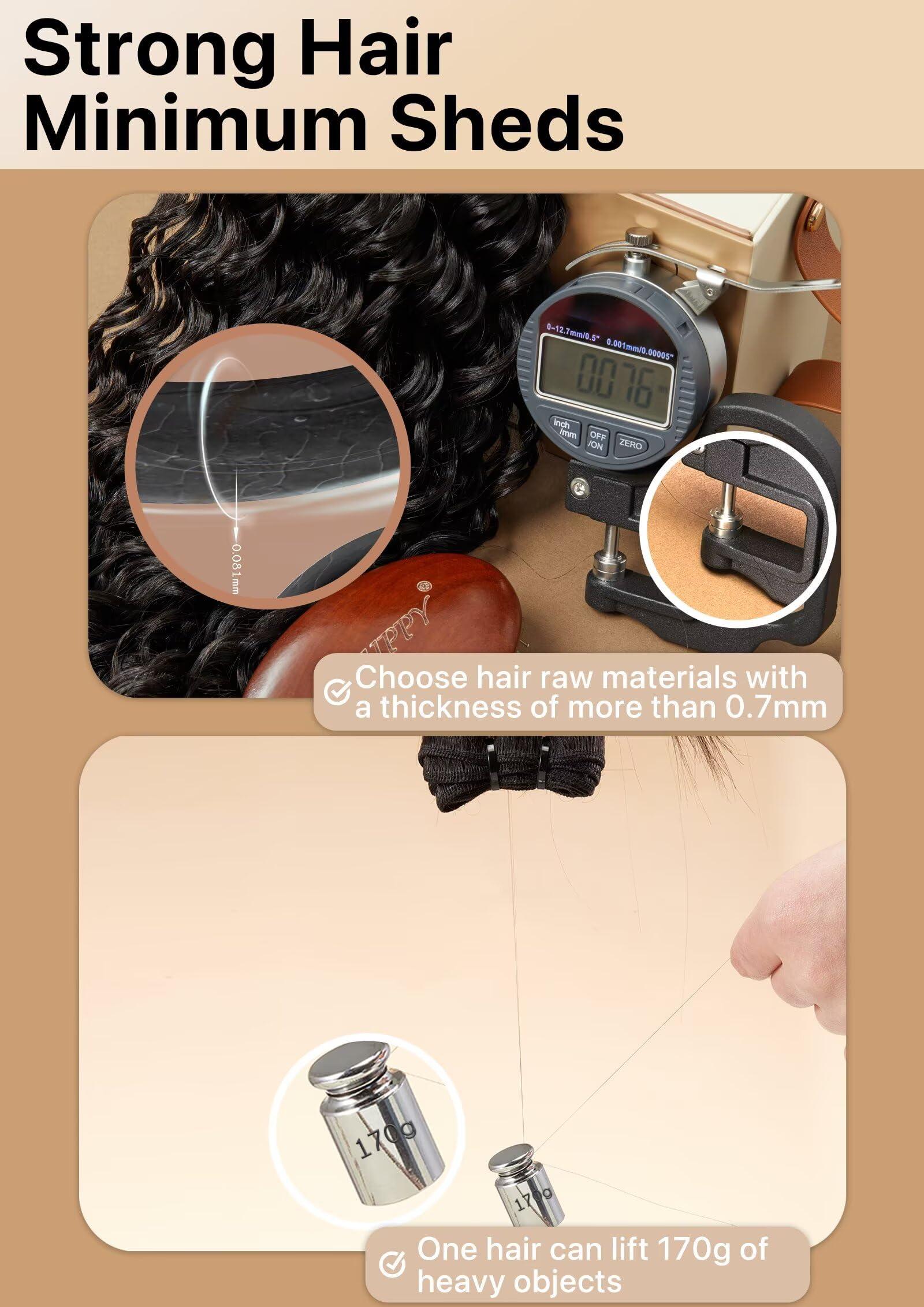 Triippy TRIIPPY Raw Human Hair Bundles,Triple Lifespan Than Regular Virgin Hair No.1 Sales Of Raw Hair Bundles,26 28 30 Inches Cambodia Raw Deep Wave 3 Bundles, Keep Soft and Smooth After Multiple Washes