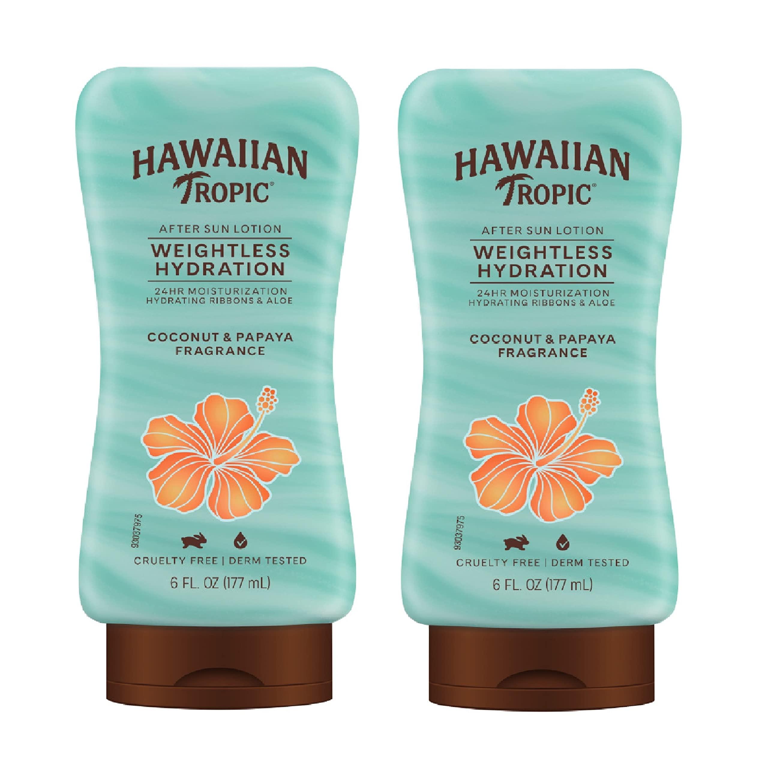 Hawaiian Tropic Hawaiian Tropic Weightless Hydration After Sun Lotion with Aloe, 6oz Twin Pack | Hawaiian Tropic Lotion, Moisturizing Lotion, After Sun Care, After Sun Moisturizer, 6oz each Twin Pack