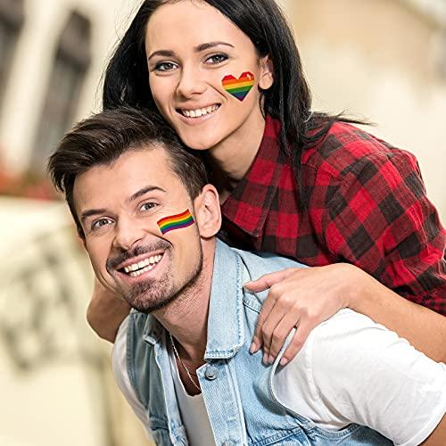 XIYOKA XIYOKA Pride Tattoos, Gay Pride tattoos, LGBT Rainbow Temporary Tattoos, Waterproof Rainbow Flag Tattoo Stickers for Pride Equality Parades and Celebrations (36 Sheets)