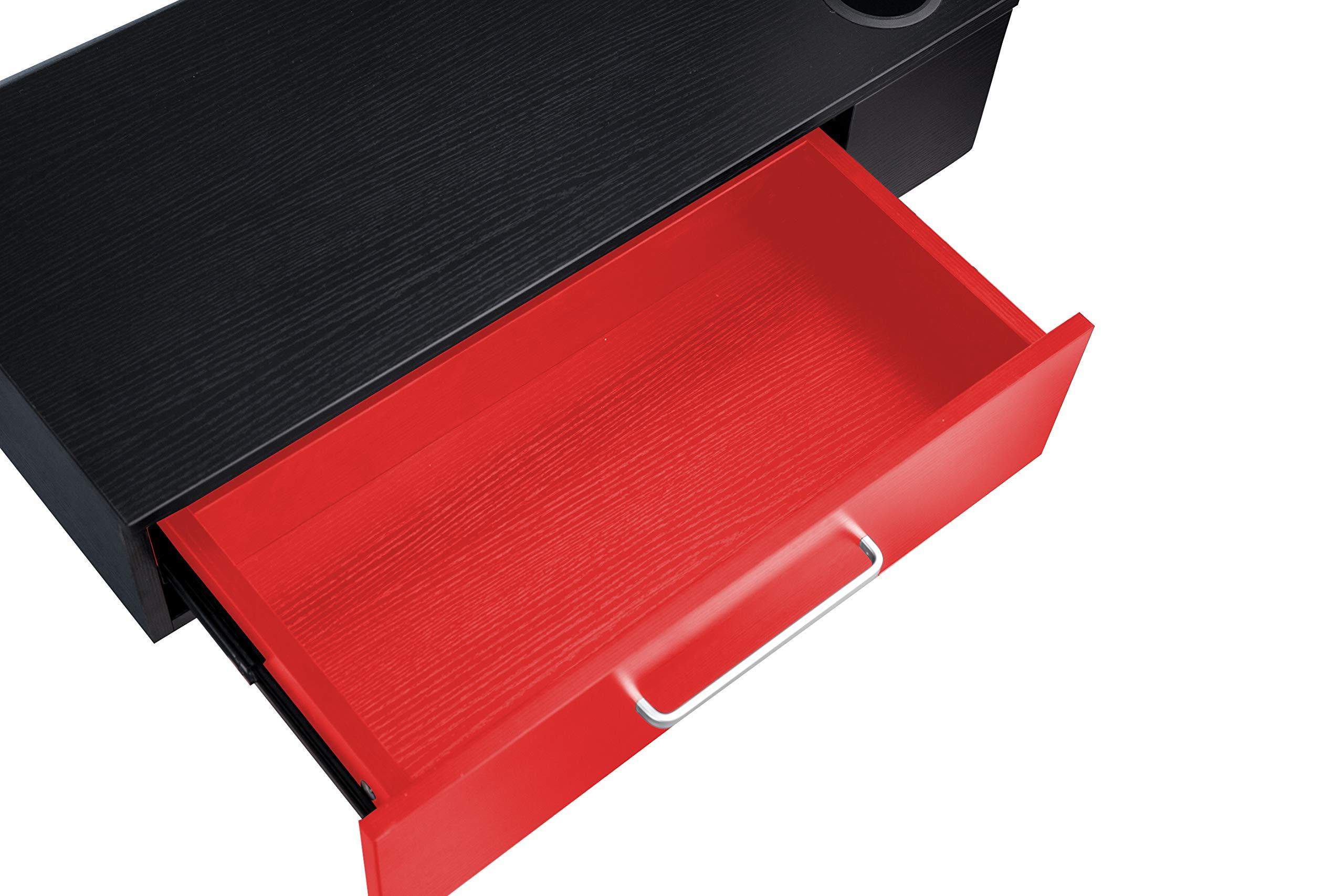 BarberPub BarberPub Locking Wall Mount Styling Station with 3 Hair Dryer Holders Barber Beauty Spa Salon Equipment 3036-2 (Black&Red)