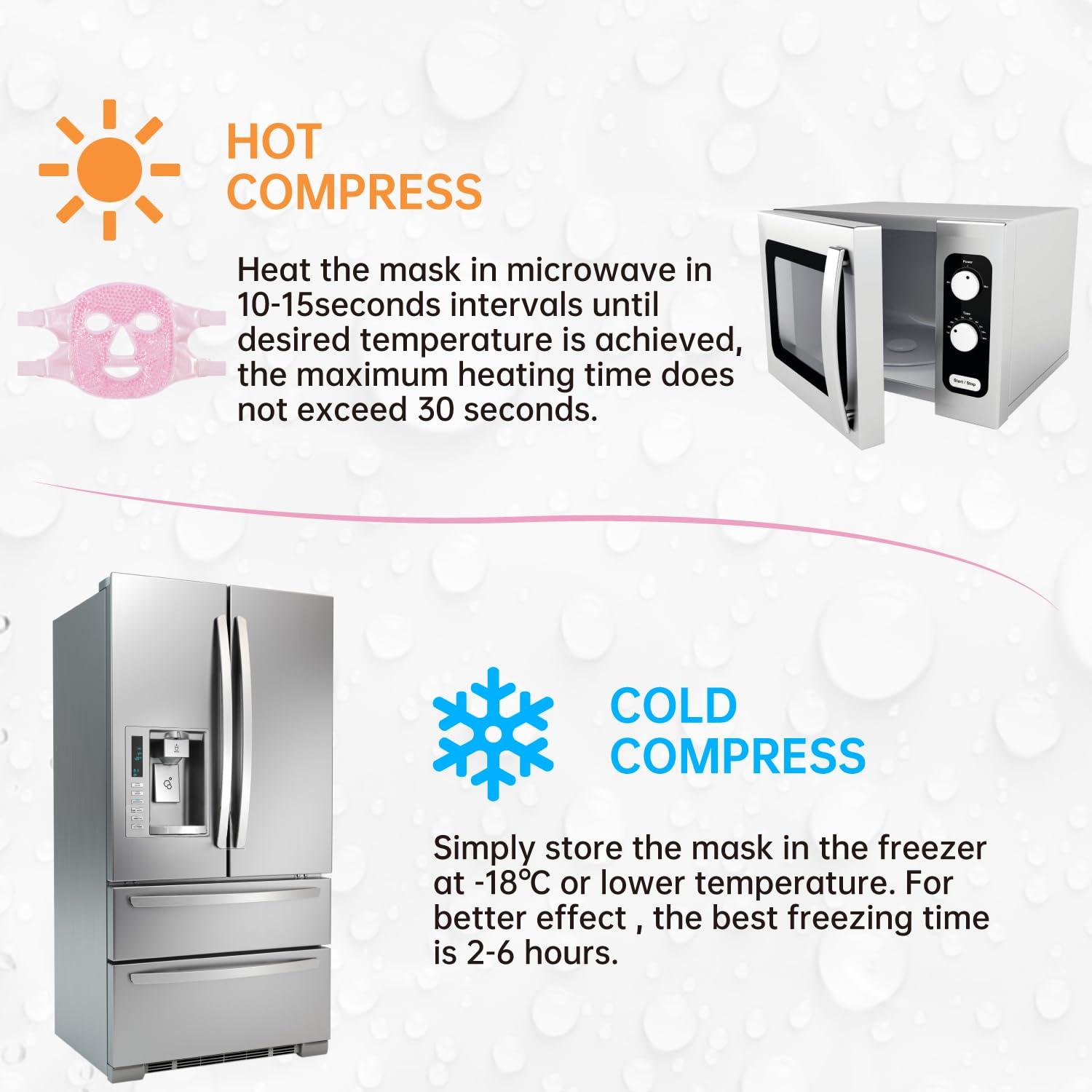 ZNCUETD Face Eye Mask Ice Pack for Reducing Puffiness, Bags Under Eyes, Puffy Dark Circles, Migraine,Hot/Cold Pack with Soft Plush Backing (Pink #19)