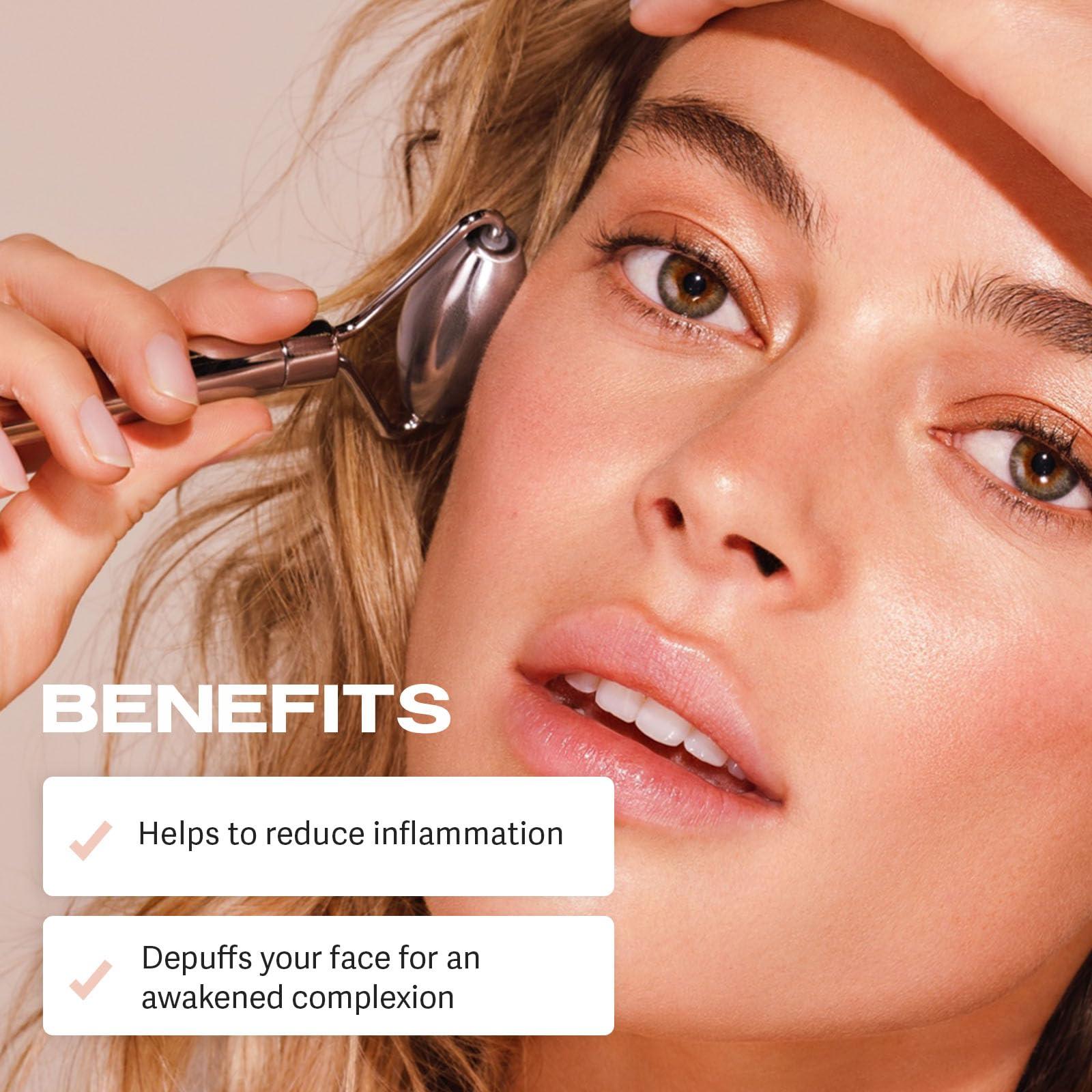 Sacheu Sacheu Stainless Steel Face Roller and Gua Sha Bundle - Metal Face Roller, Metal Gua Sha, Facial Massage Tools to Reduce Puffiness, Lymphatic Drainage, Facial Tension, Skin Care Face Massagers