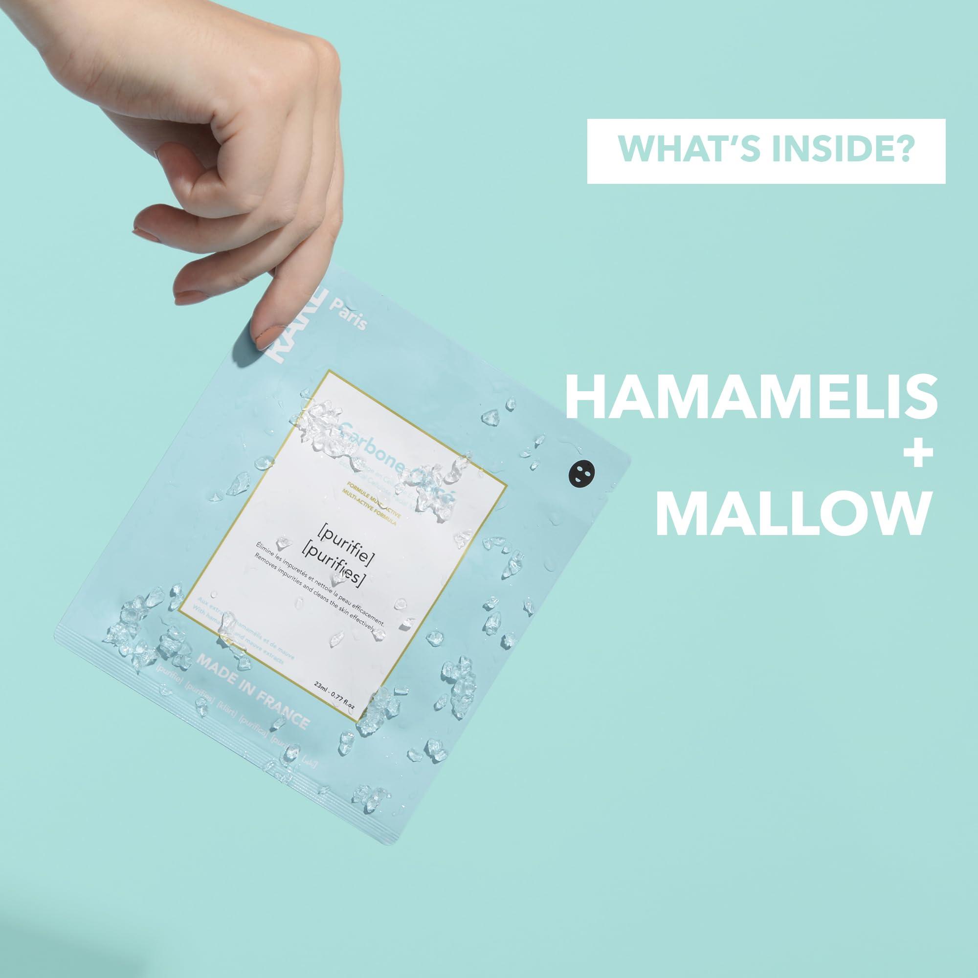 RARE Paris RARE Paris - Carbone Glac - Purifying Carbon Black Facial Sheet Mask - Cleanses & Tightens - With Hamamelis & Mallow - Purifying, Firming & Revitalizing - Multi-Active Serum Formula - 1 Pack