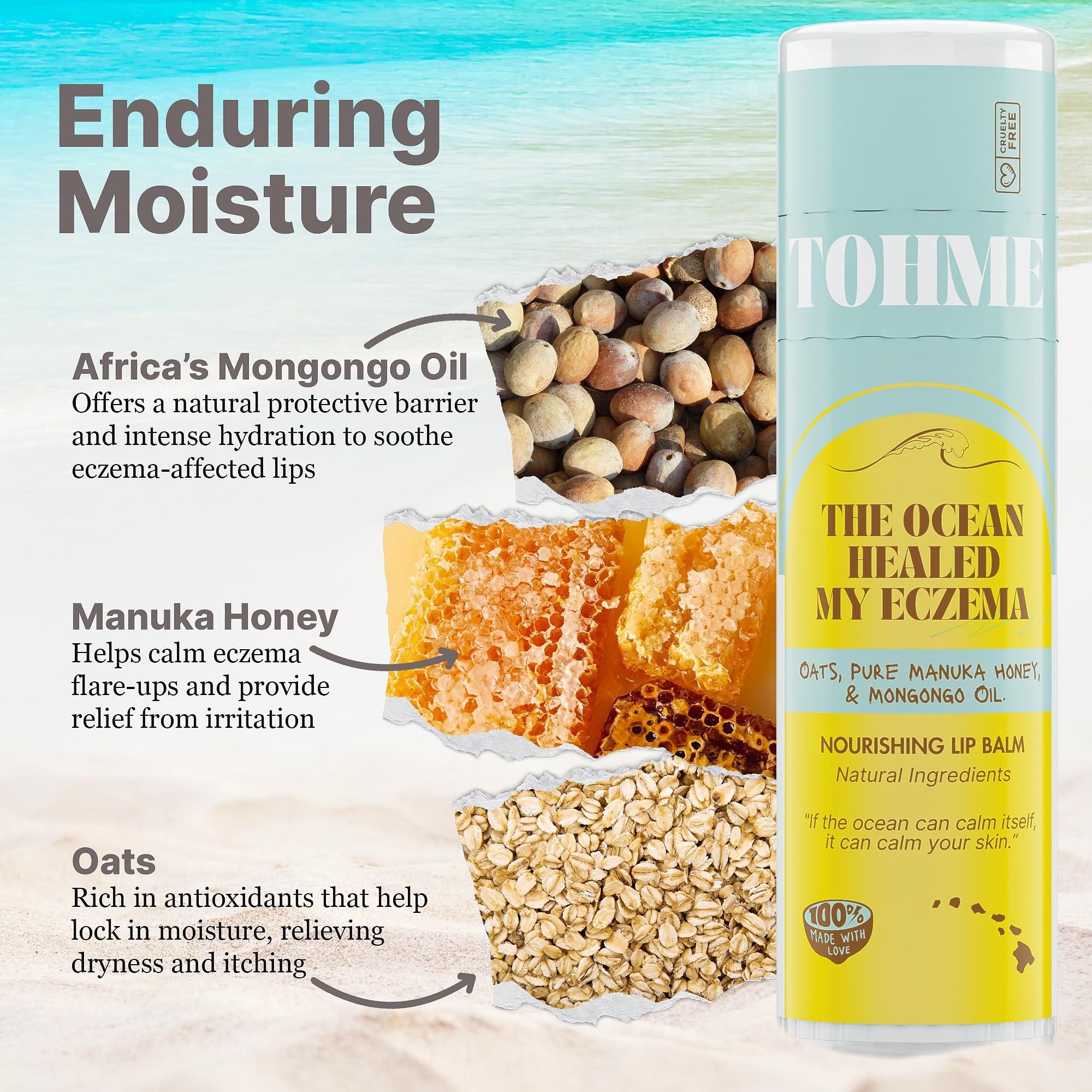 The Ocean Healed My Eczema The Ocean Healed My Eczema Nourishing & Hydrating Lip Balm - Naturally Soothing Lip Moisturizer for Eczema & Dry Cracked Lips - Moisturizing Lip Care with Mongongo Oil & Manuka Honey (.25 oz)