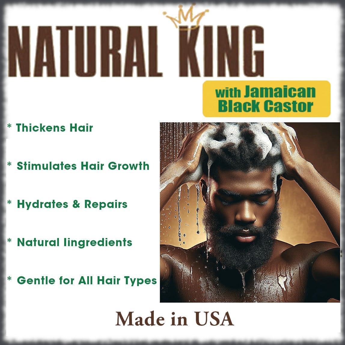 SFC Natural King Jamaican Black Castor Oil Shampoo for Men 33.8 oz. - Men\'s Cleansing Shampoo that Thickens Hair, Strengthens Hair and Boosts Growth