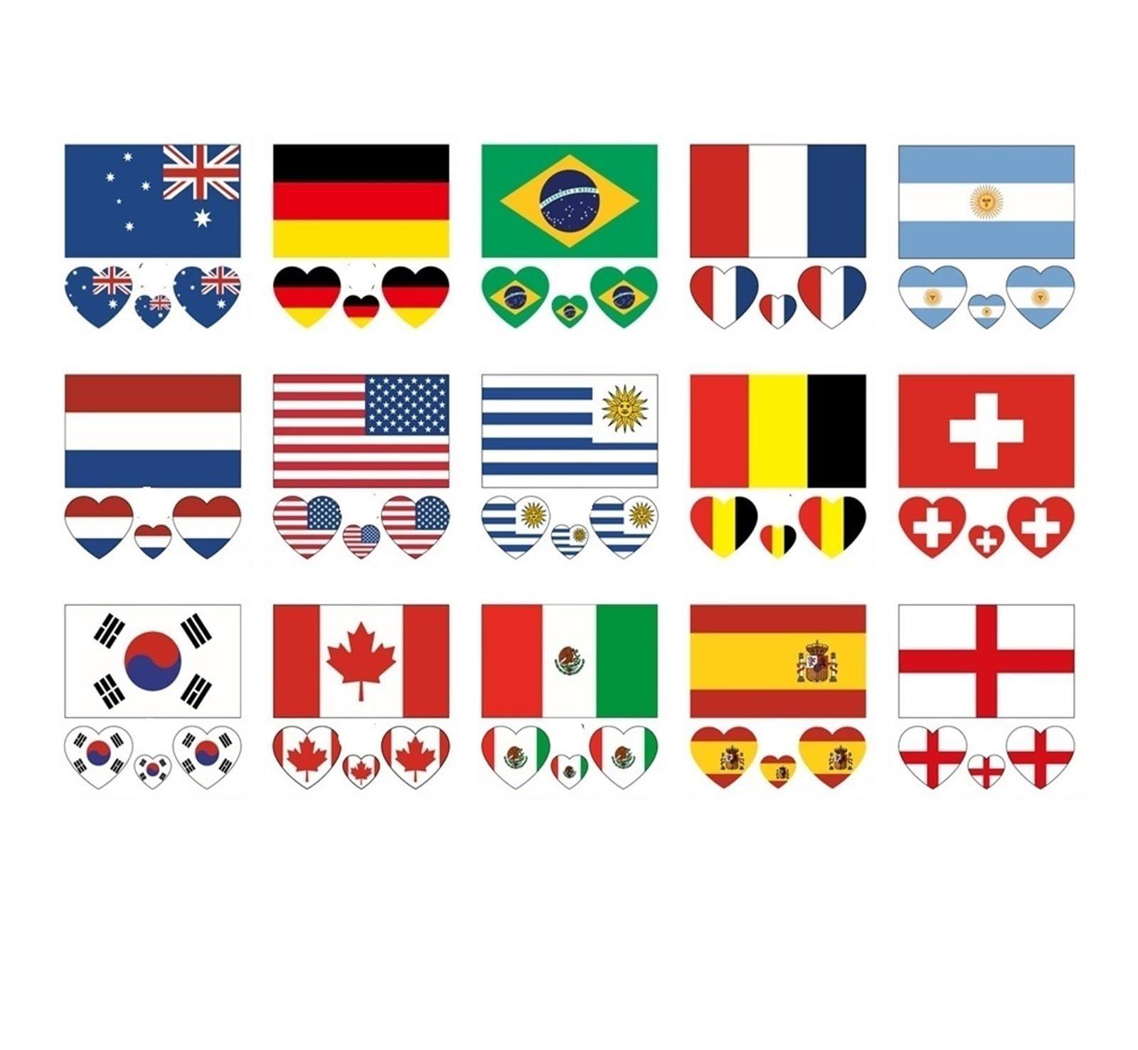 JCUIYyo 10Pcs/Set Football Temporary Tattoo National Flag Sticker Disposable Women Men World Game Activities Makeup Waterproof (Color : Uruguay, Size : A)
