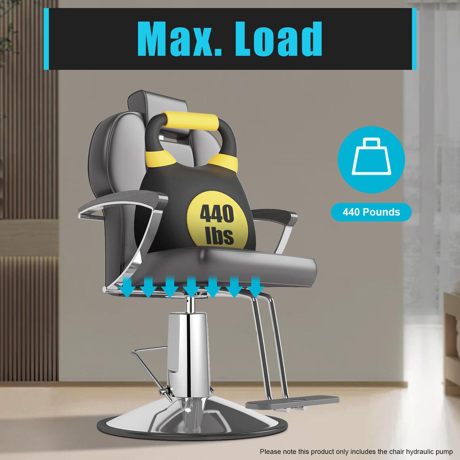 DRTONK Barber Chair Hydraulic Pump,Hair Salon Chair Beauty Chair Replacement Hydraulic Pump,Heavy Duty Hydraulic Pump Adjustable Height Fits Most Standard Styling Chairs for Hair Stylist Women Man (Black)