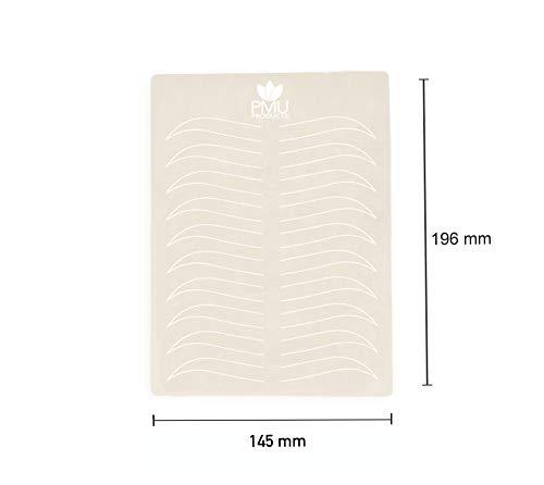 PMU PRODUCTS Microblading Practice Skin – 5 Sheets – European Shaped Eyebrow Designs for Cosmetic Tattooing