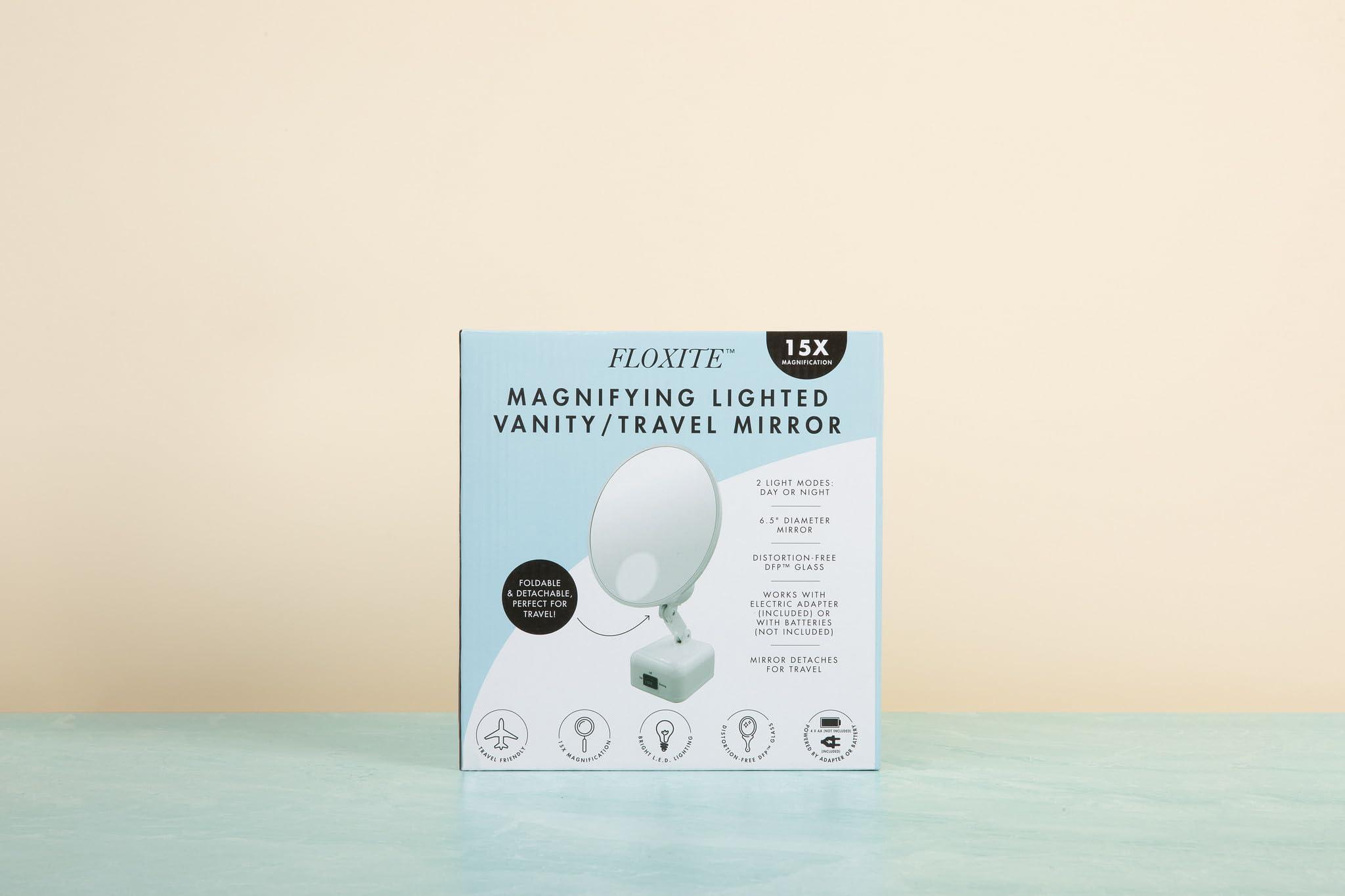 Floxite Floxite 15X Supervision Magnifying Mirror Light, Dove White