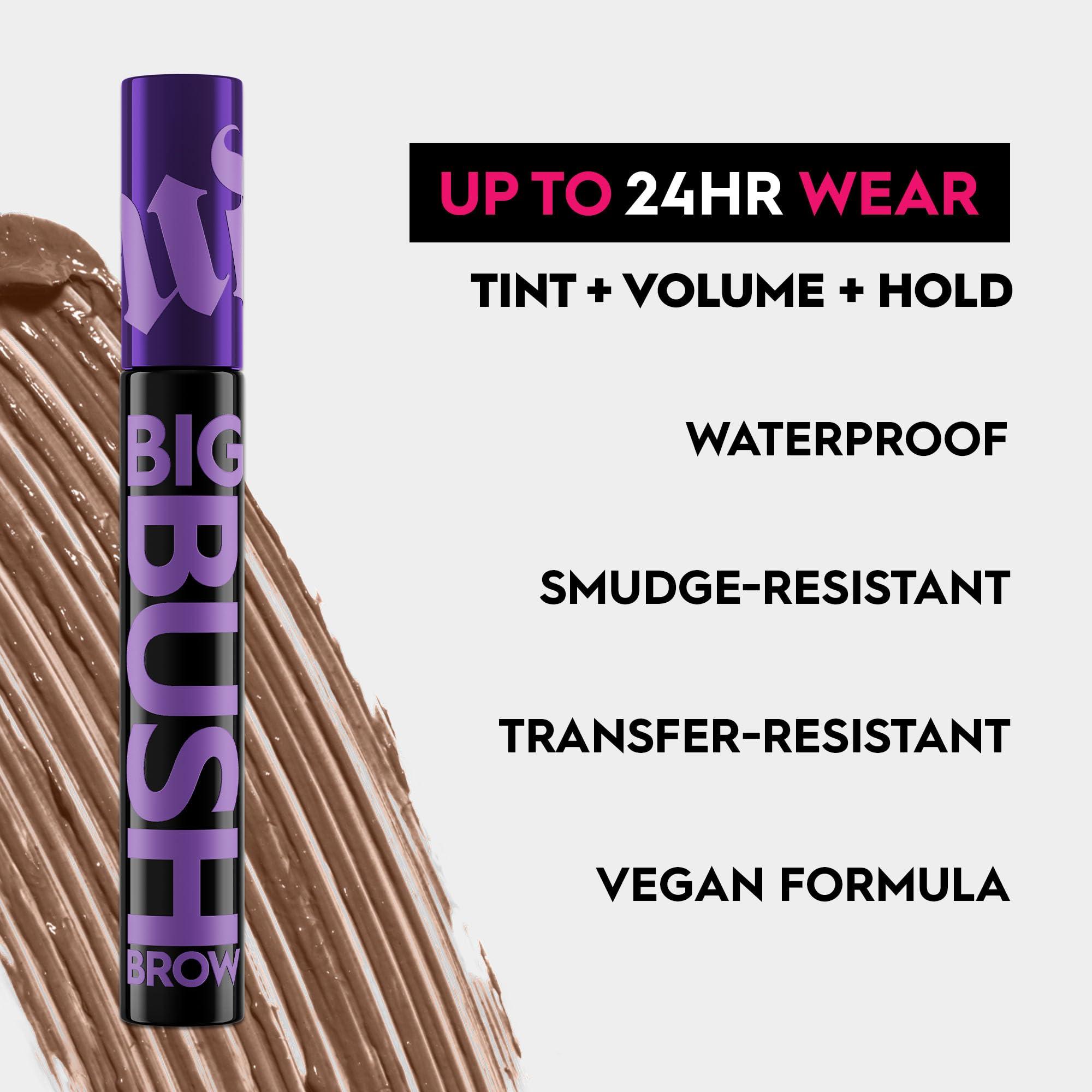 URBAN DECAY Urban Decay Big Bush Volumizing Tinted Brow Gel (Caf Kitty - Warm Medium Brown), Waterproof, Smudge-Resistant, Flake-Resistant, Buildable Brow Gel Fibers, Up to 24 HR Hold - 0.19 fl oz