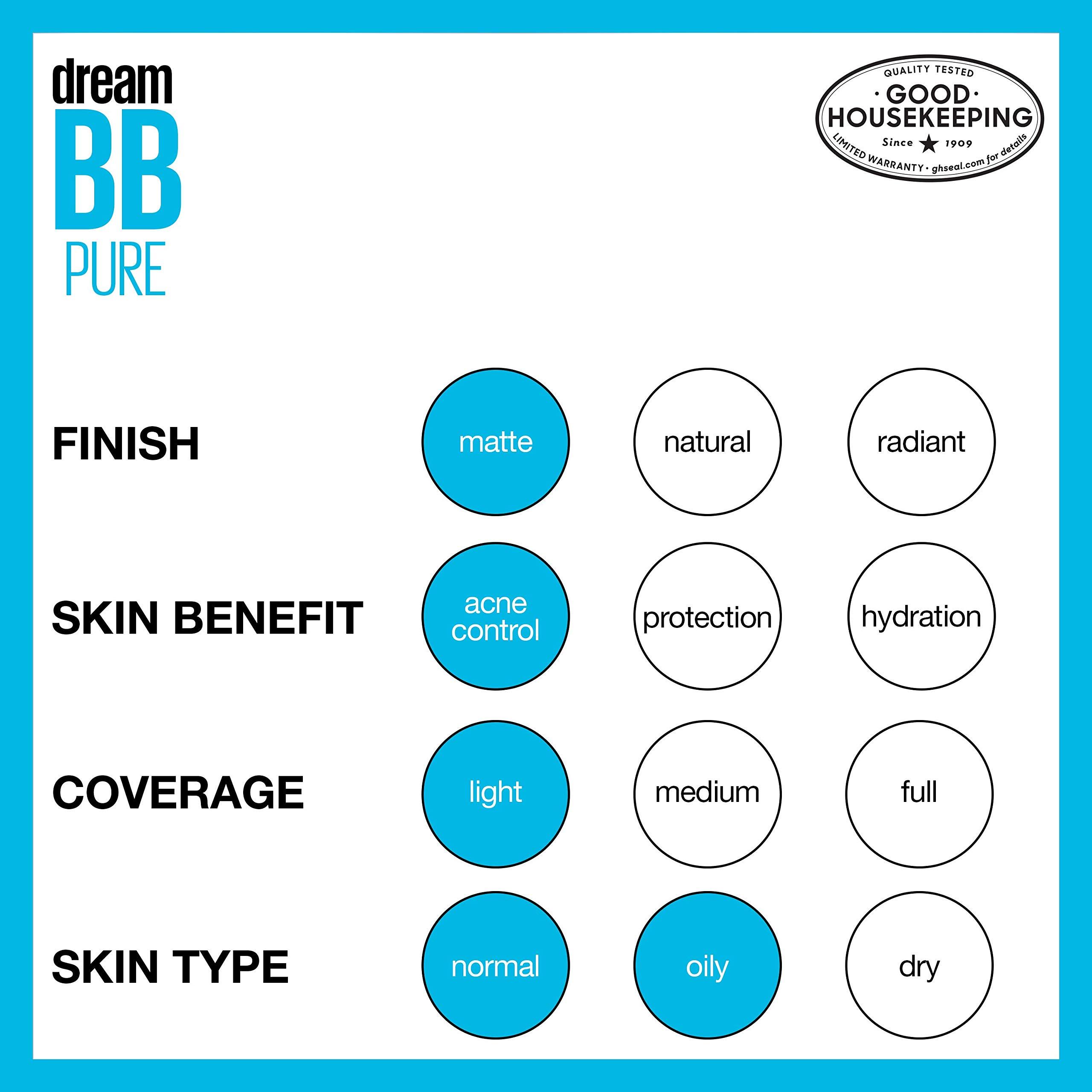 MAYBELLINE Maybelline Dream Pure Skin Clearing BB Cream, 8-in-1 Skin Perfecting Beauty Balm With 2% Salicylic Acid, Sheer Tint Coverage, Oil-Free, Medium, 1 Count